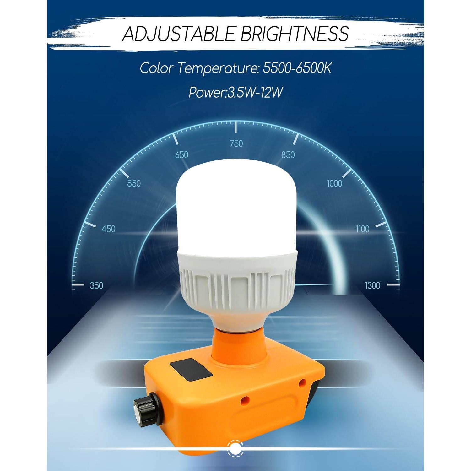 Luz de Trabajo LED Portátil HUQUZN 12W 1300LM Naranja