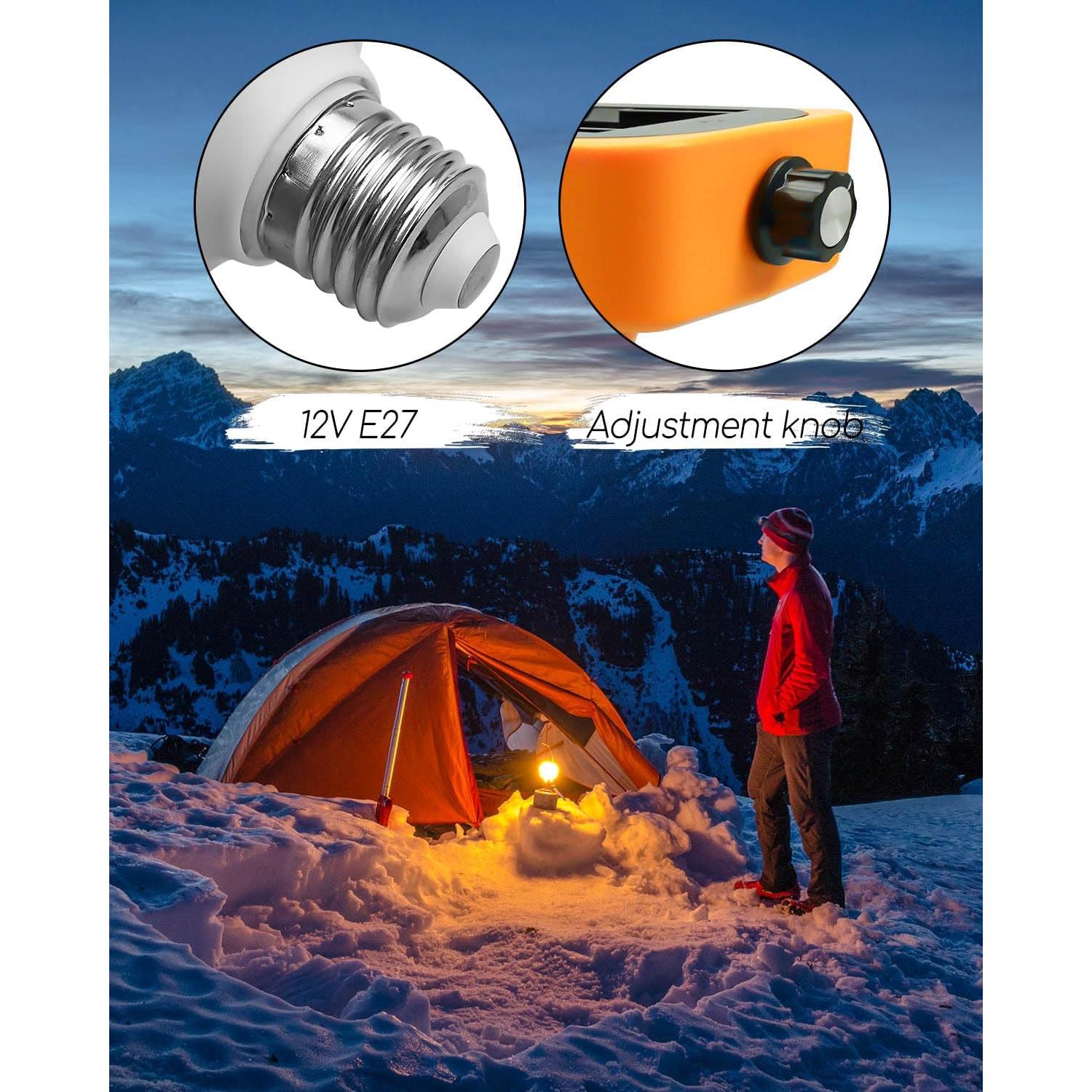 Luz de Trabajo LED Portátil HUQUZN 12W 1300LM Naranja