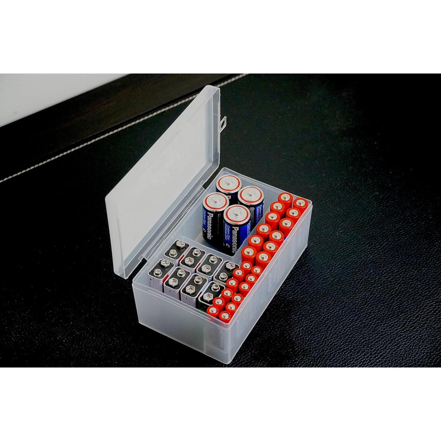 Organizador de Baterías Massca - Almacena 34 Baterías AA, AAA, C, D