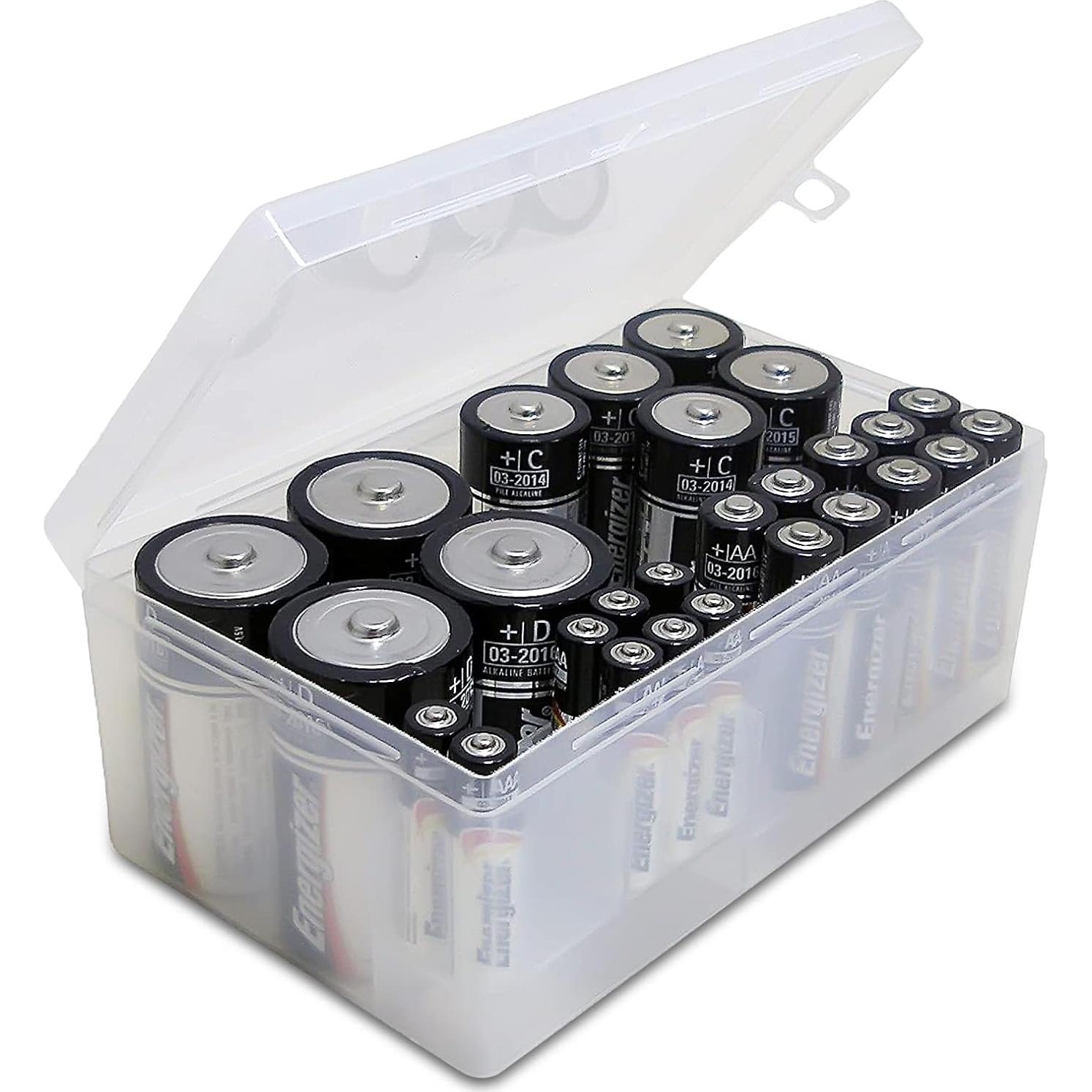 Organizador de Baterías Massca - Almacena 34 Baterías AA, AAA, C, D