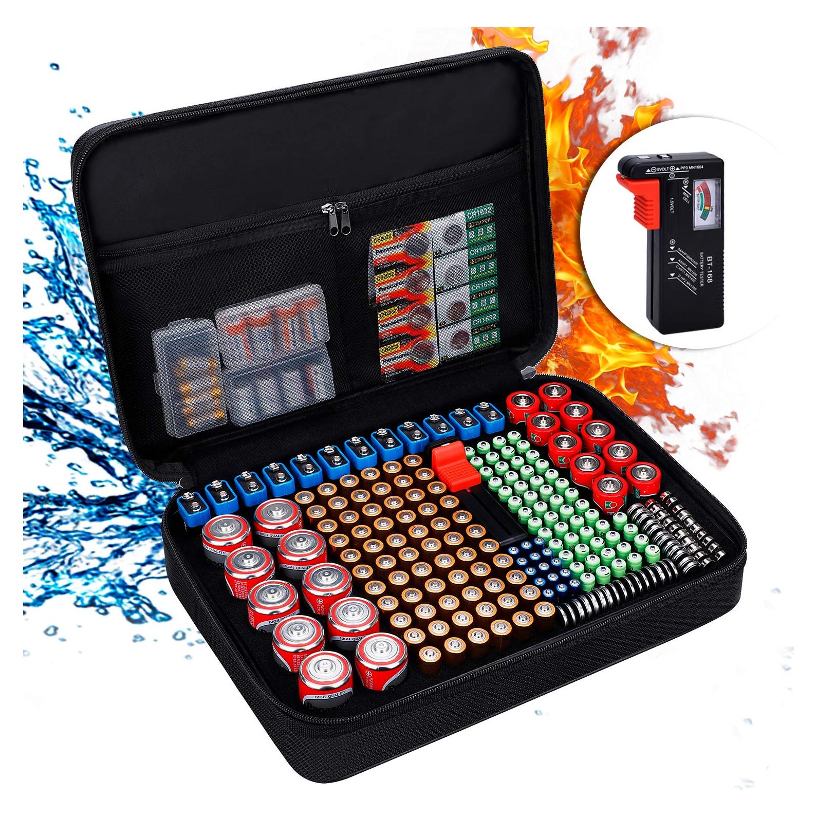 Organizador de Baterías ENGPOW BT168 a Prueba de Fuego 220 Baterías