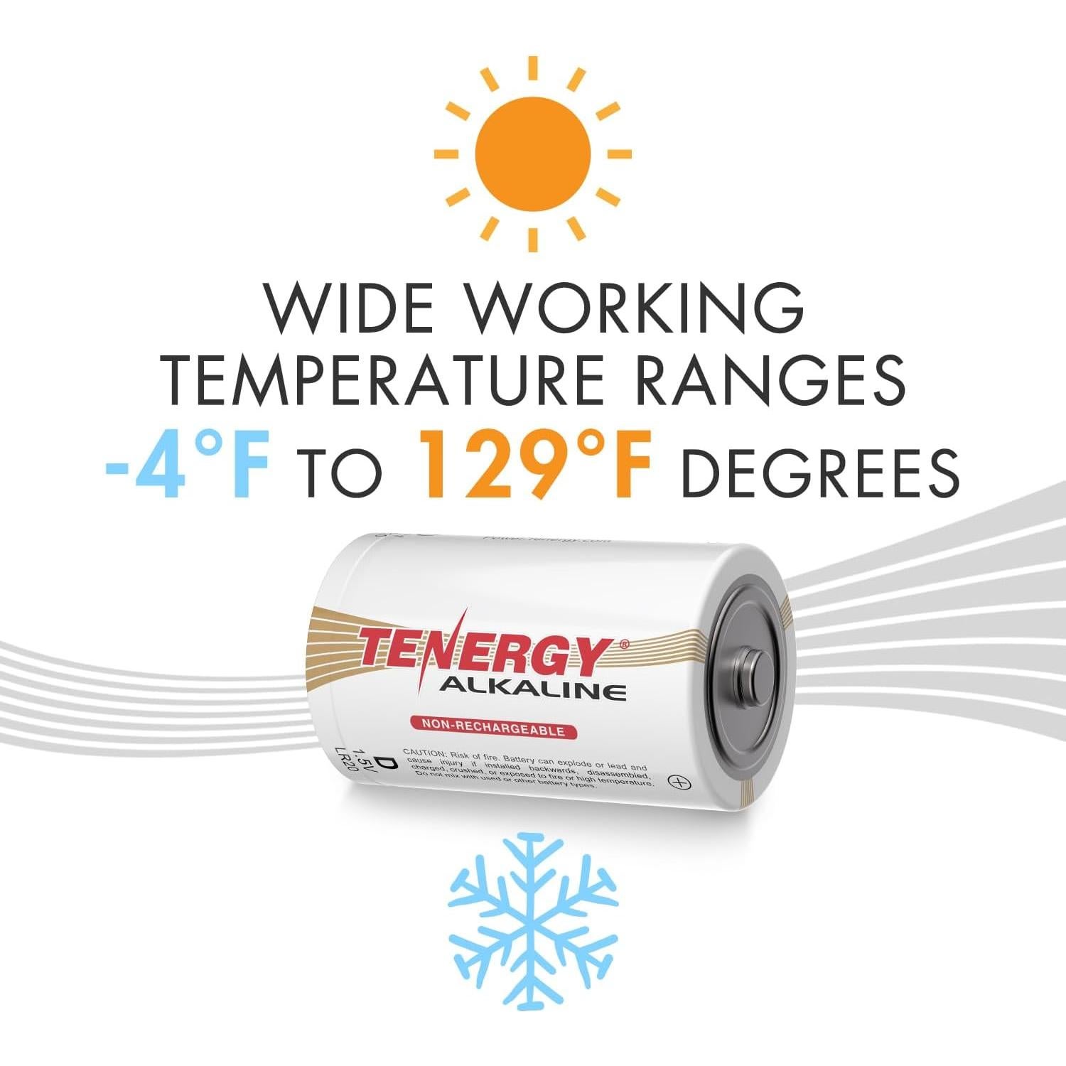 Combo de 60 Baterías Alcalinas Tenergy AA AAA C D 9V