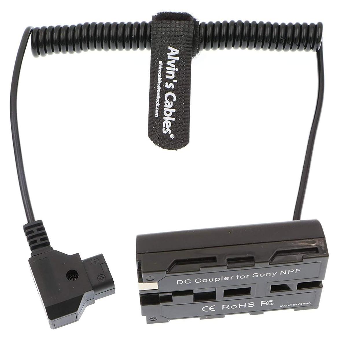 Cable de Alimentación Espiral D-Tap a NP-F Alvin's Cables 40-80cm