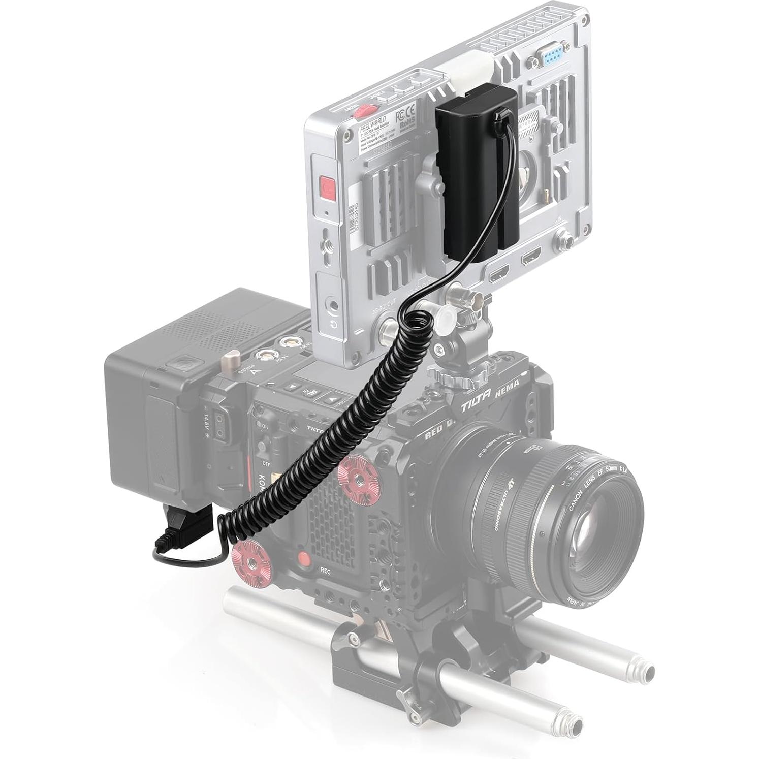 Cable de Alimentación Espiral D-Tap a NP-F Alvin's Cables 40-80cm