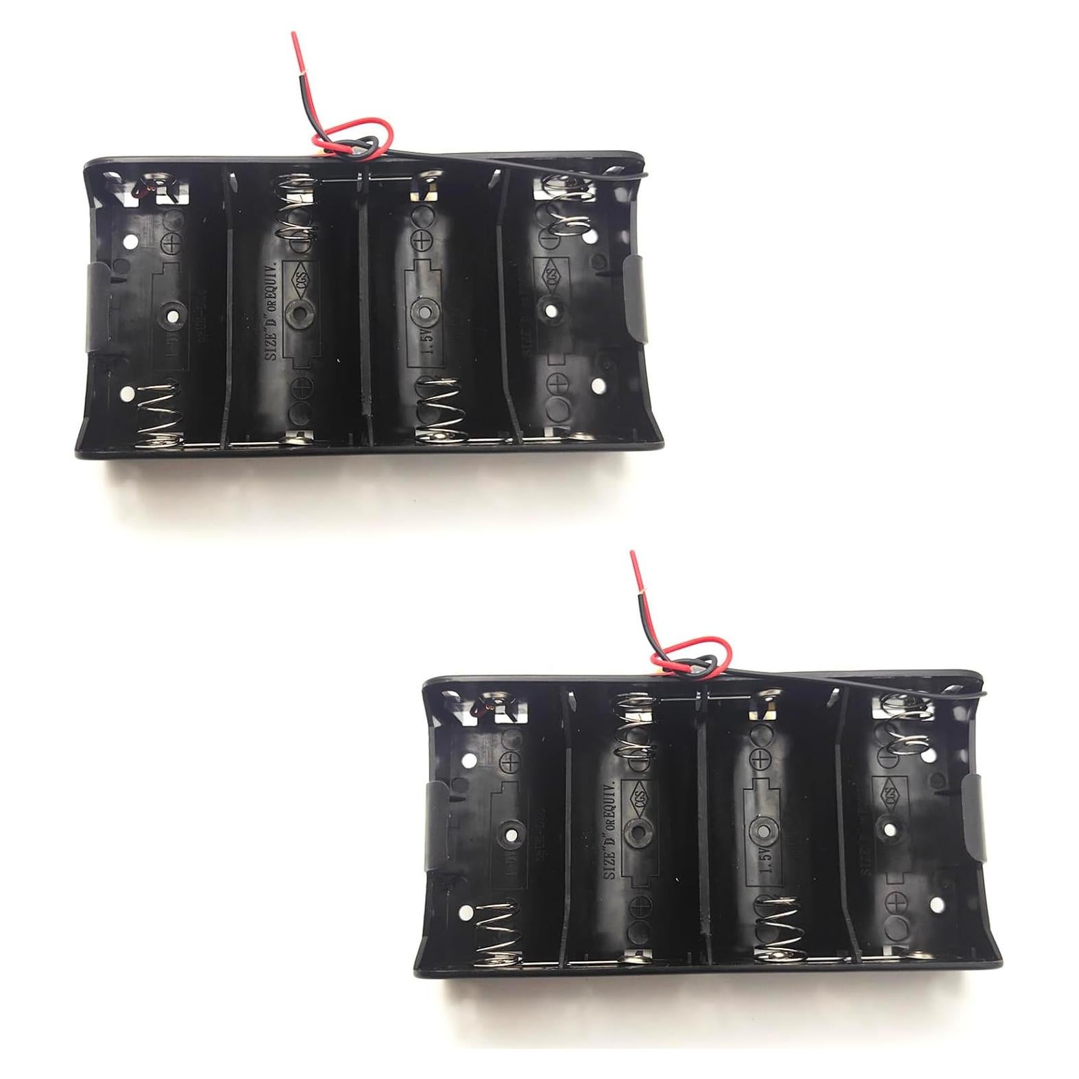 Soporte de Batería D con Cables - 2 Piezas 6V 4x1.5V