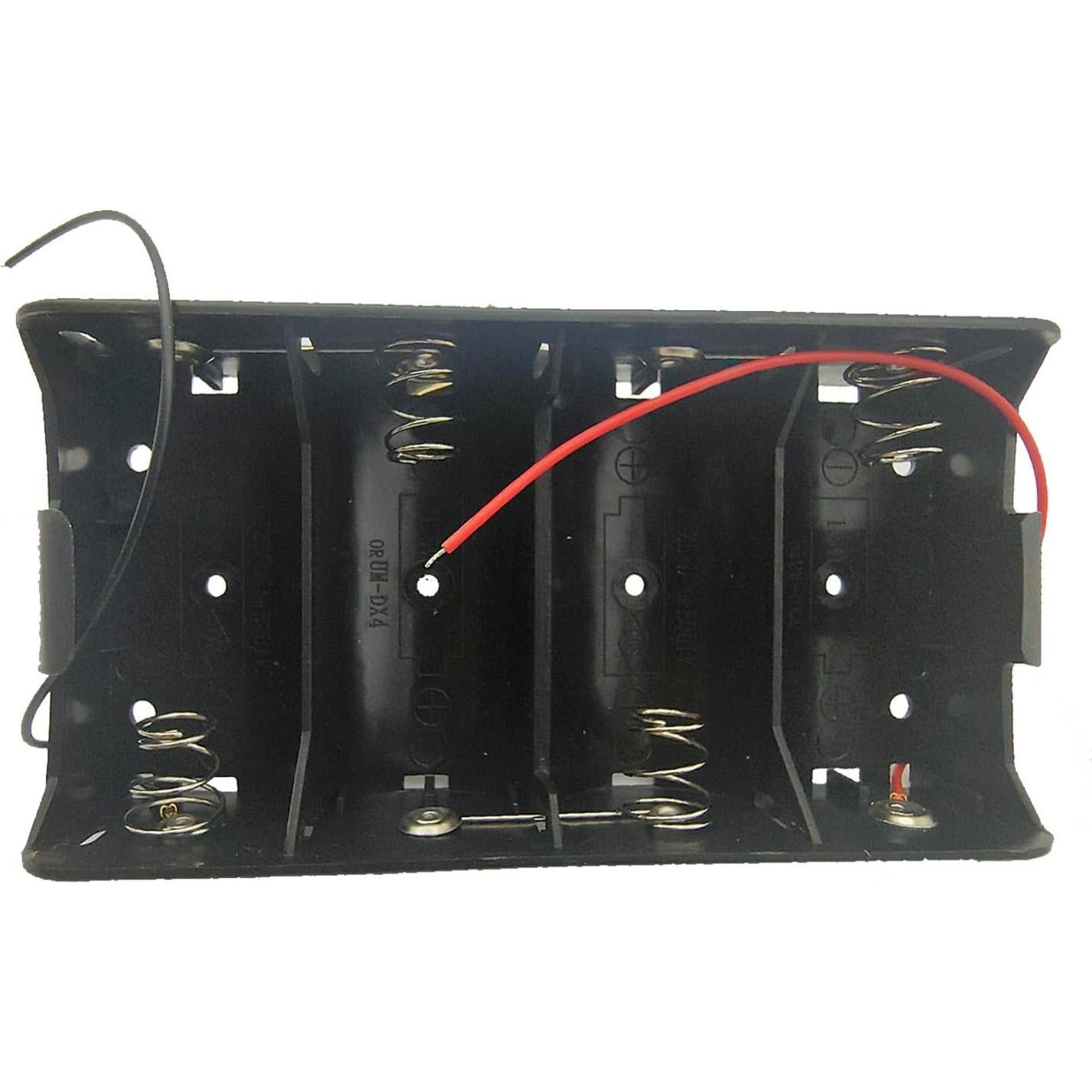 Soporte de Batería D con Cables - 2 Piezas 6V 4x1.5V