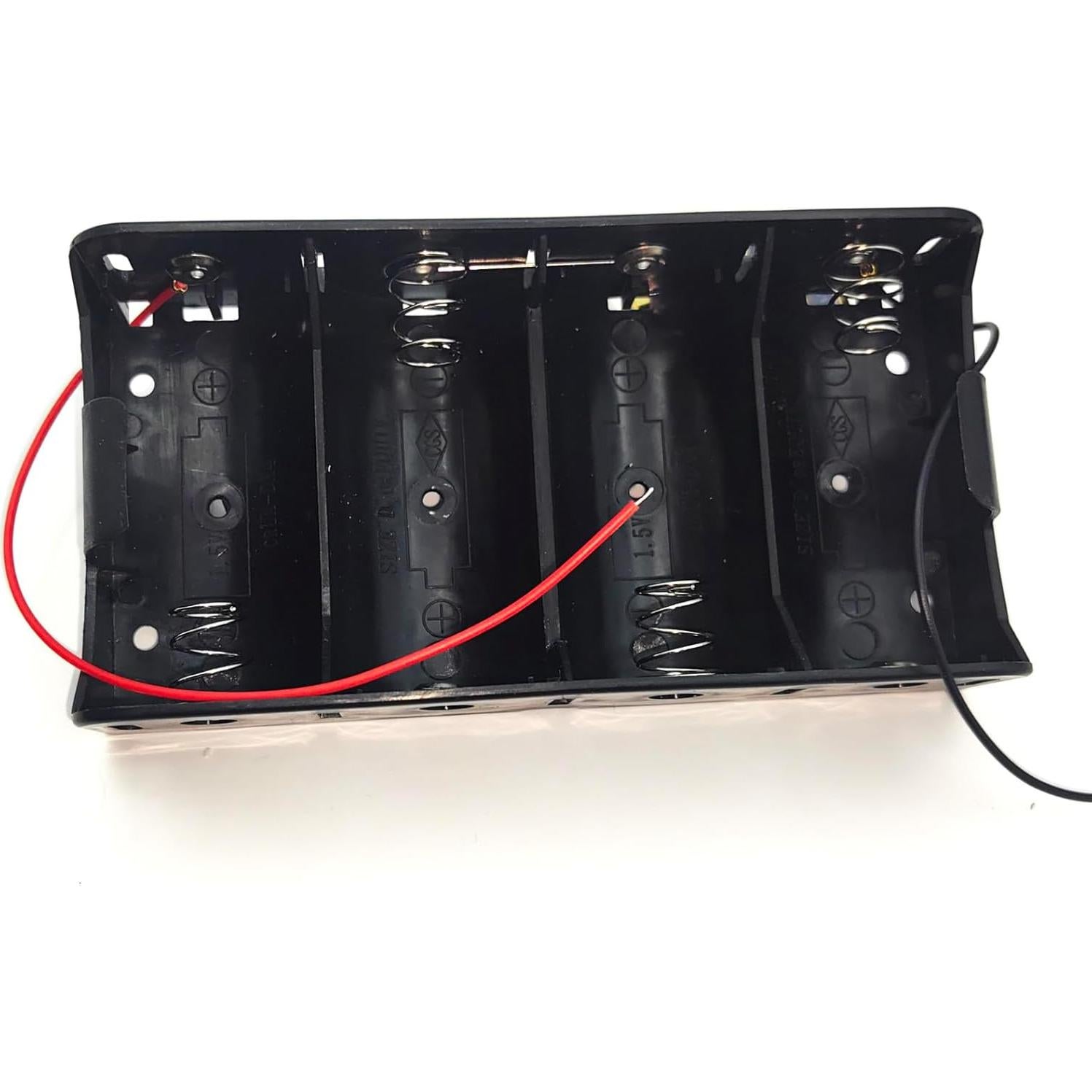 Soporte de Batería D con Cables - 2 Piezas 6V 4x1.5V