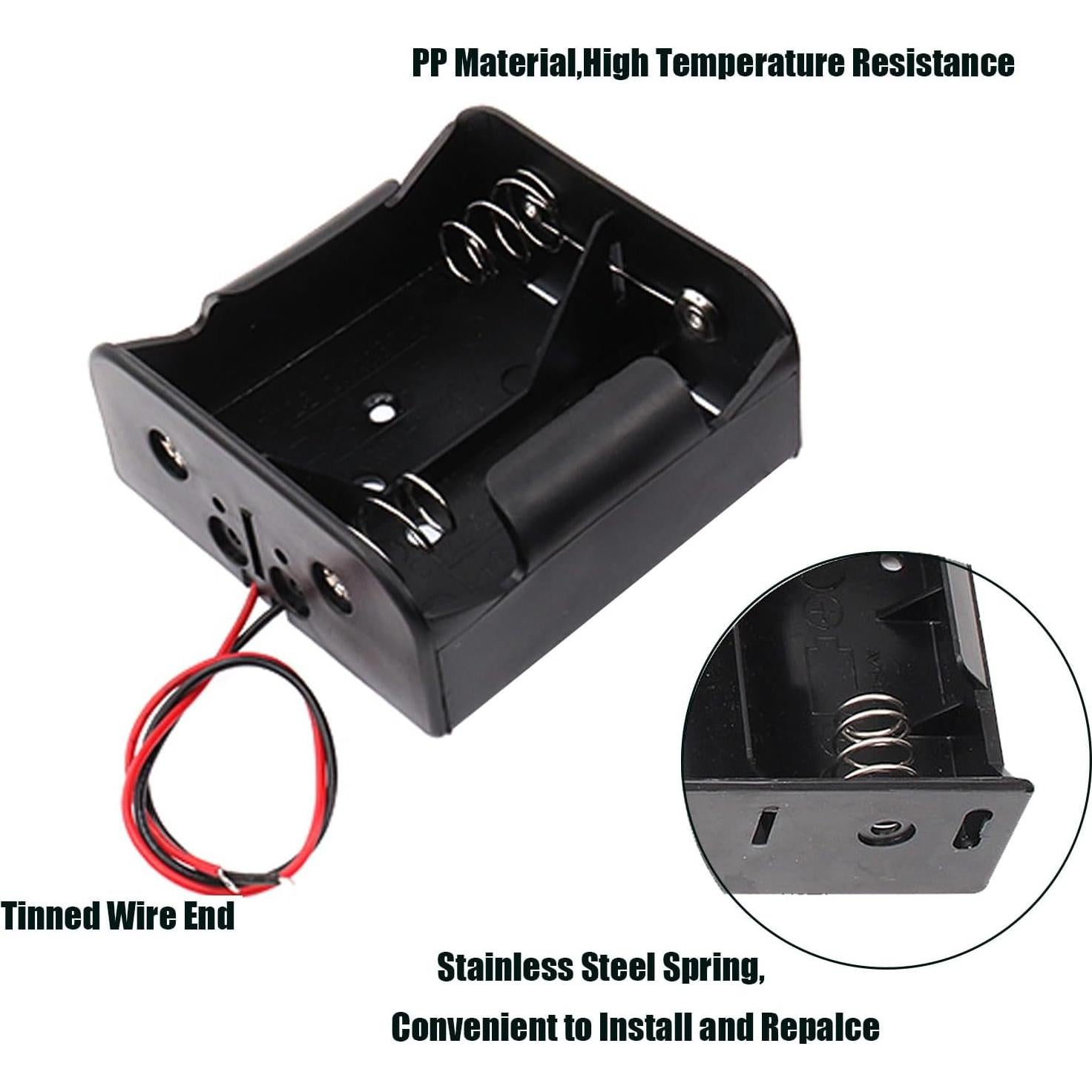 Soporte de Batería D 2 Piezas con Cable Conector 3V