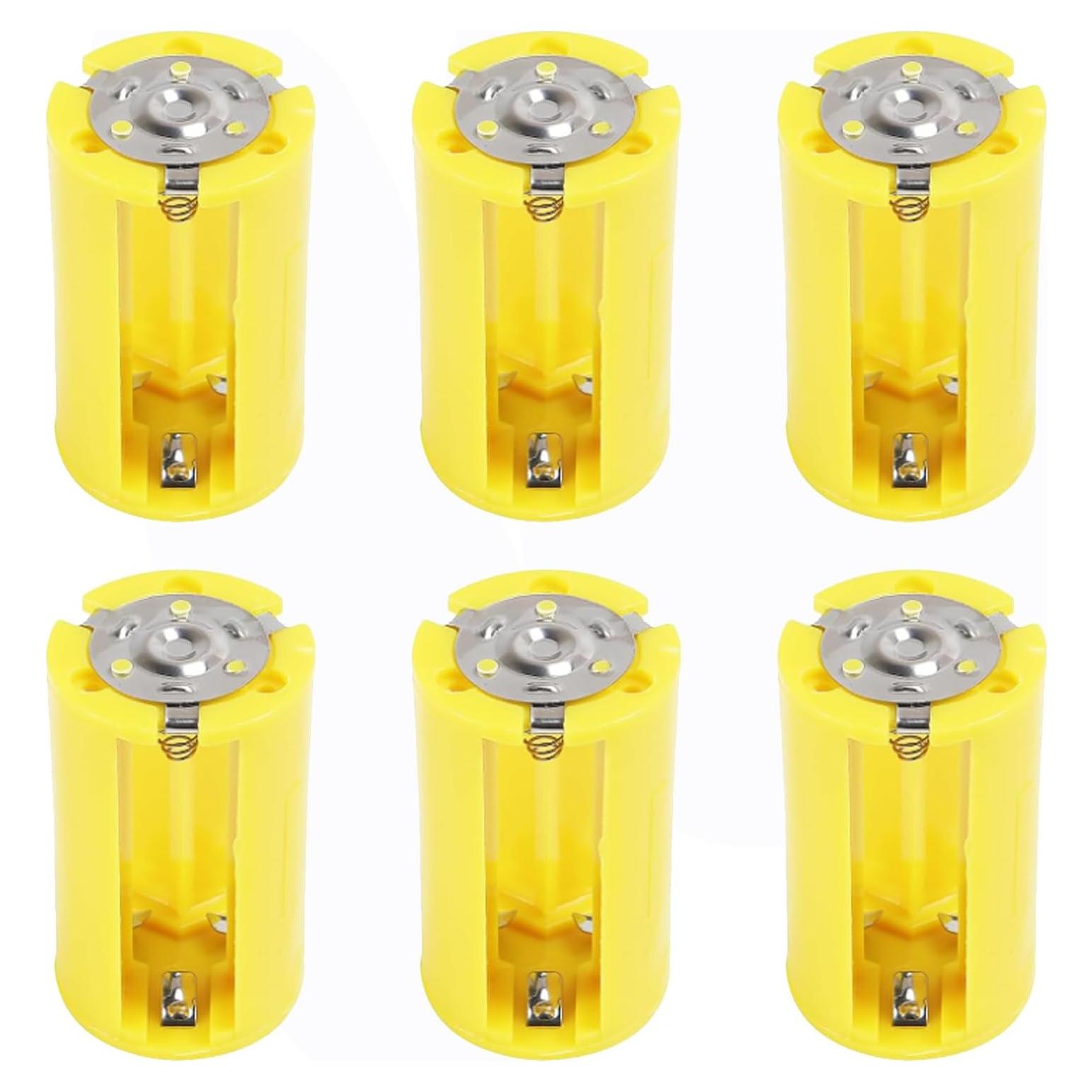 Adaptadores de Batería AA a D AEDIKO 6 Pcs 1.5V Amarillo