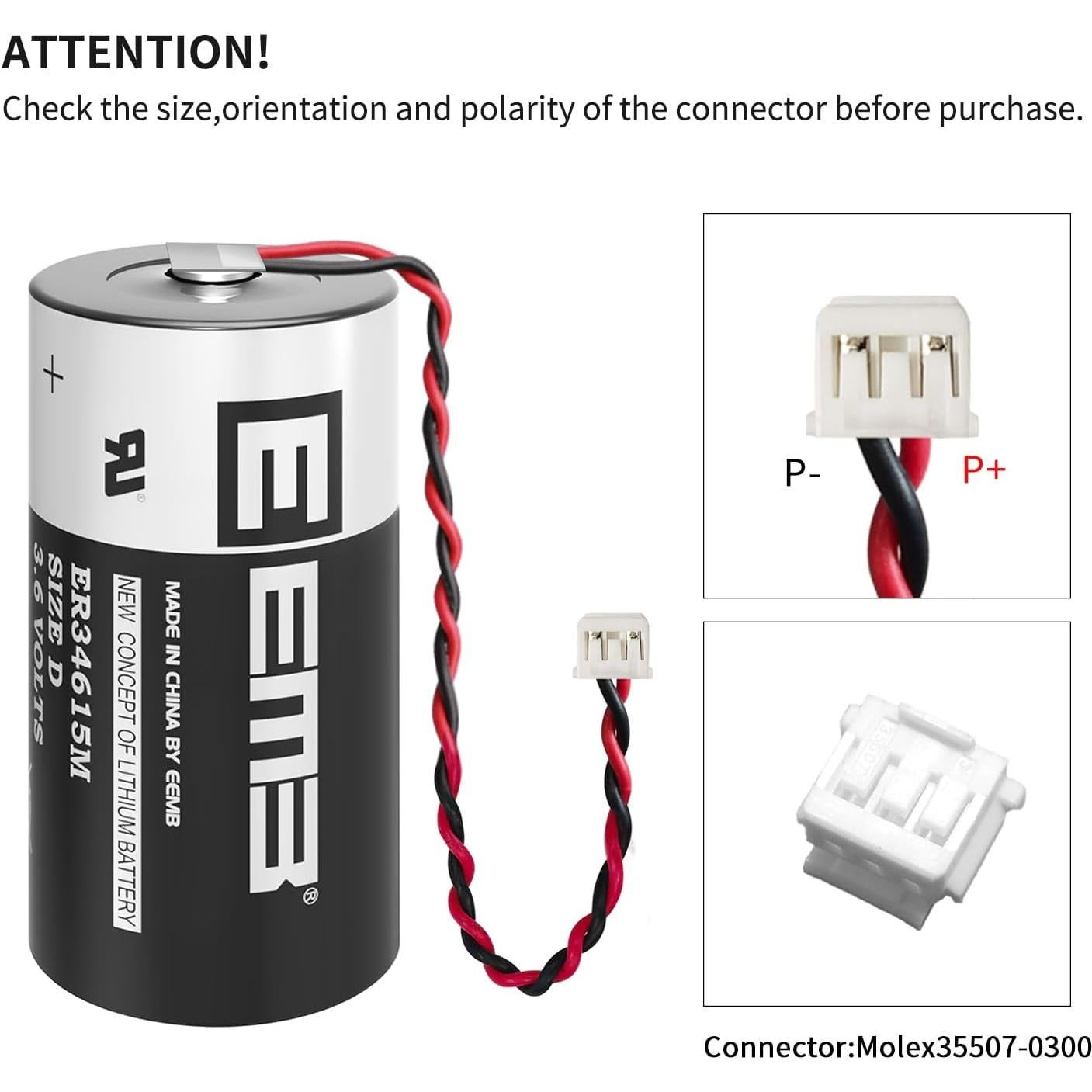 Batería de Litio EEMB 3.6V ER34615M-T1 13000mAh Tamaño D