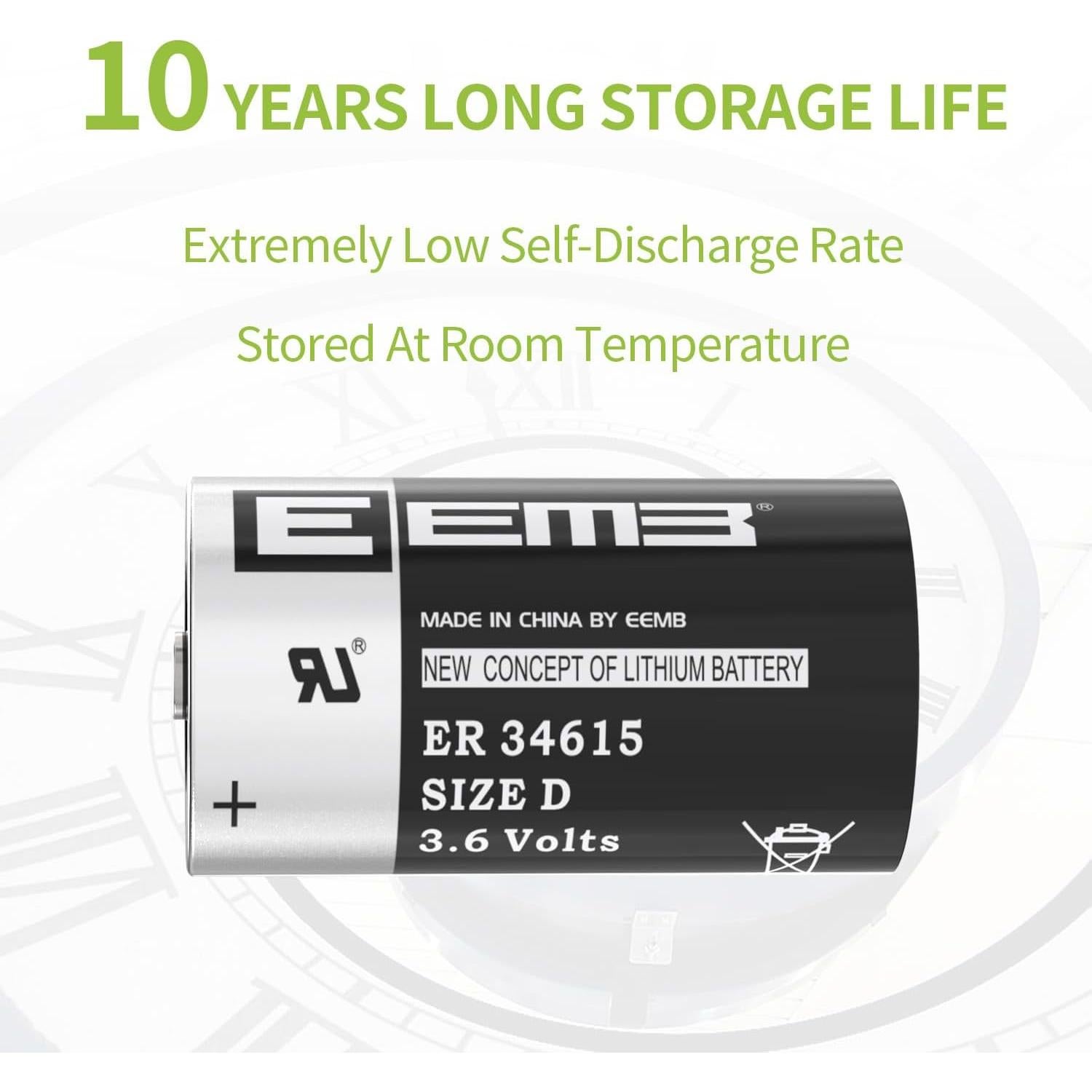 4 Baterías de Litio EEMB ER34615 3.6V 19000mAh No Recargable