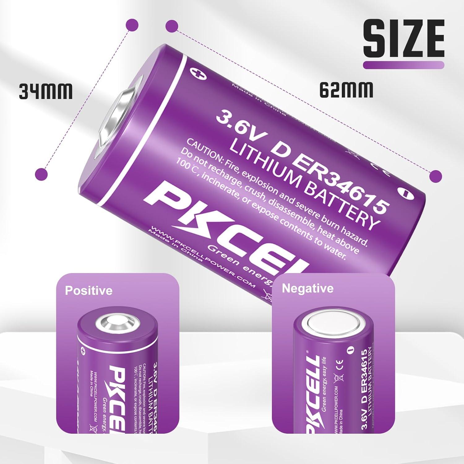 Baterías D PKCELL ER34615 19000mAh 3.6V No Recargables