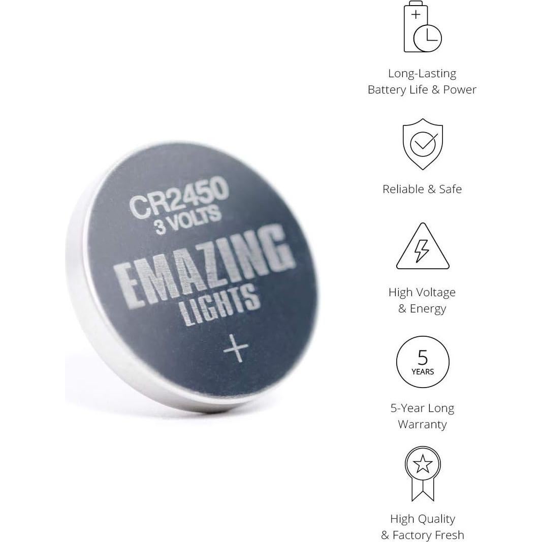 Baterías de Litio CR2450 EmazingLights 20 Piezas 3V Larga Duración