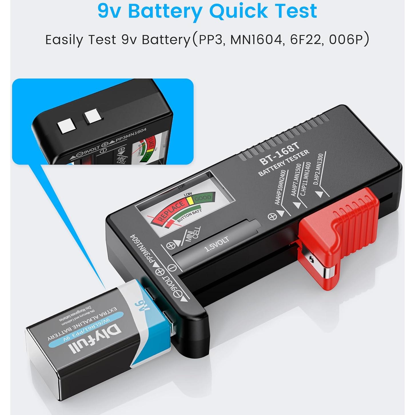 Probador de Baterías Dlyfull B1T Magnético para AAA AA C D 9V