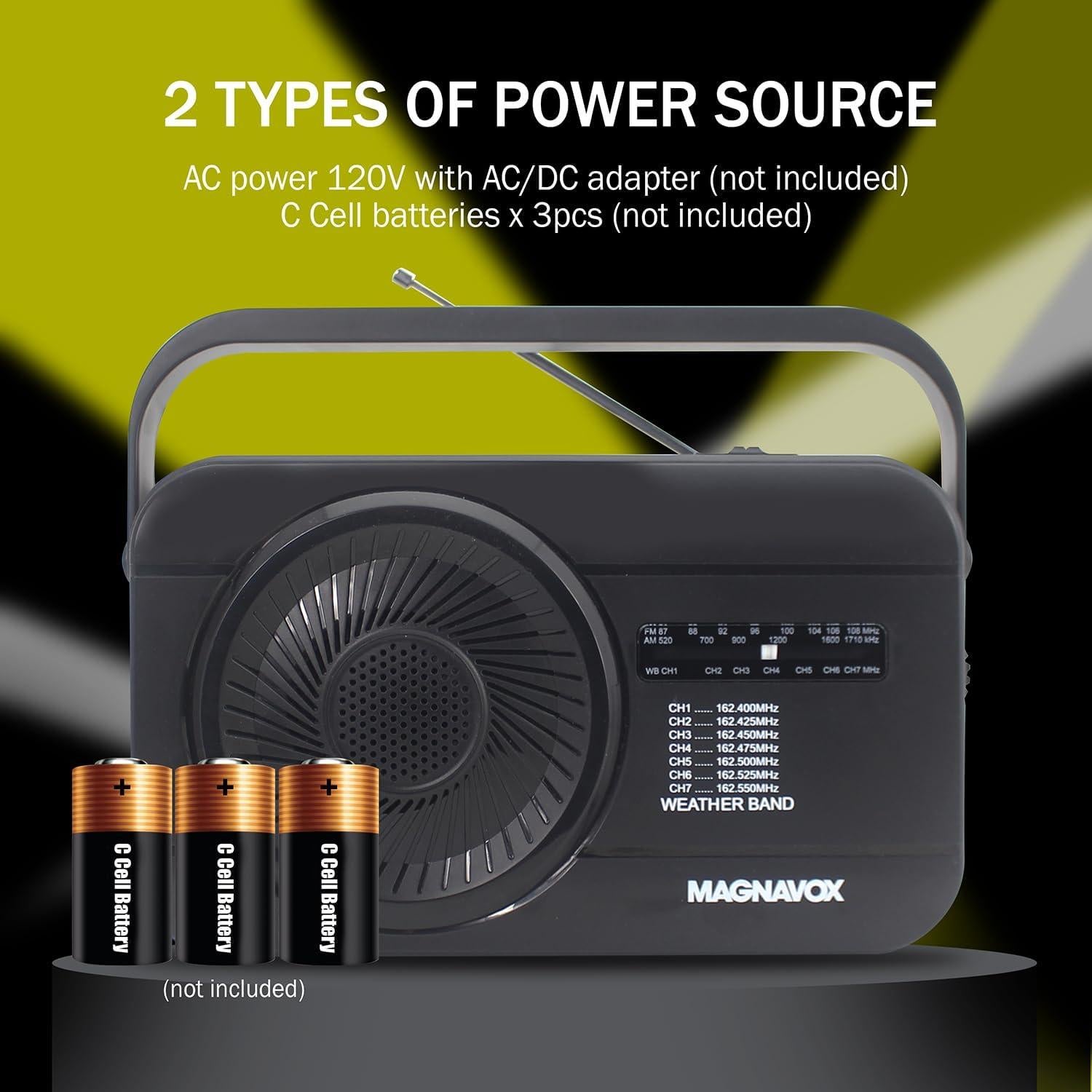 Radio Meteorológica Magnavox MR4181W AM/FM Portátil 0.54kg