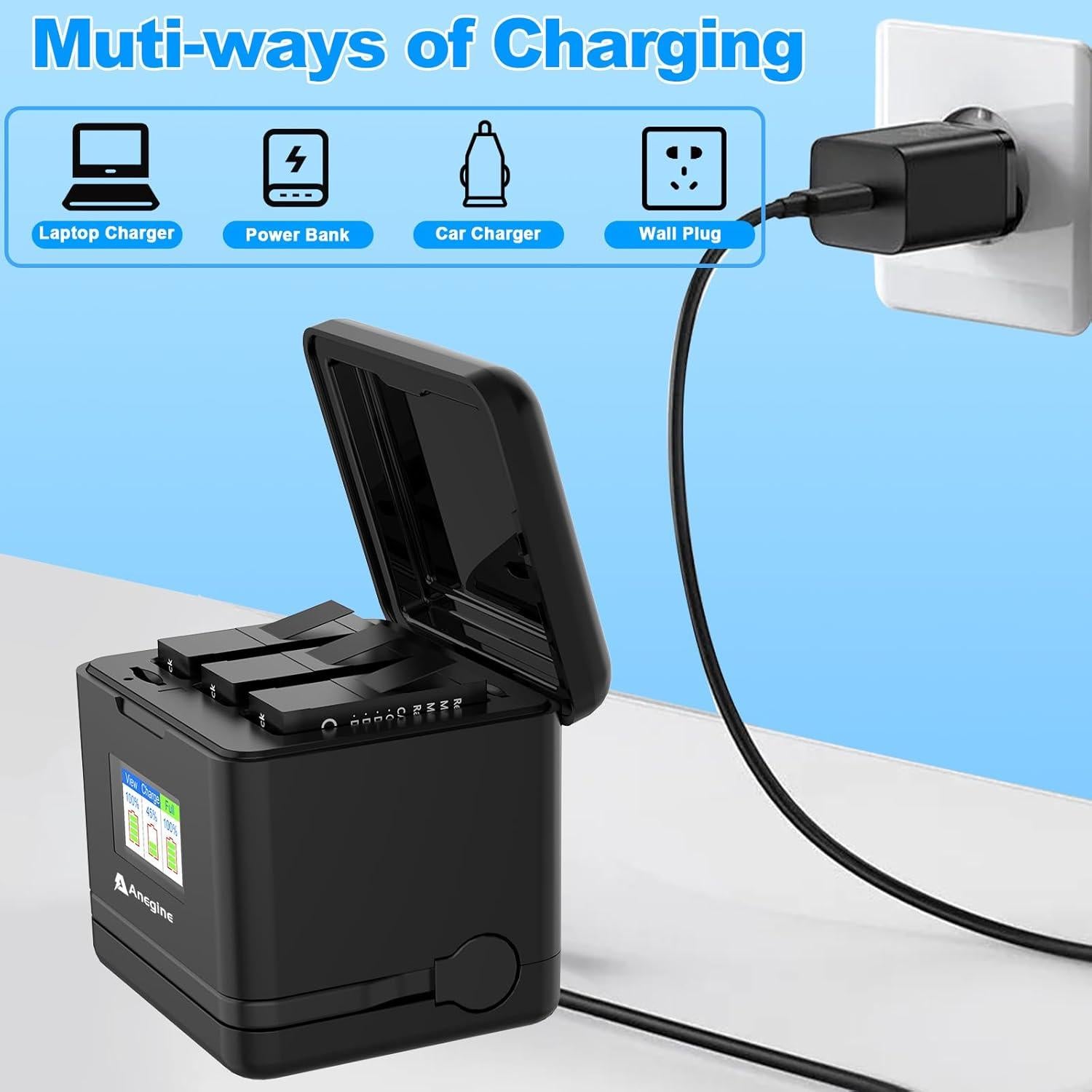 Baterías Anegine Hero 13 2300mAh + Cargador LCD 3 Canales