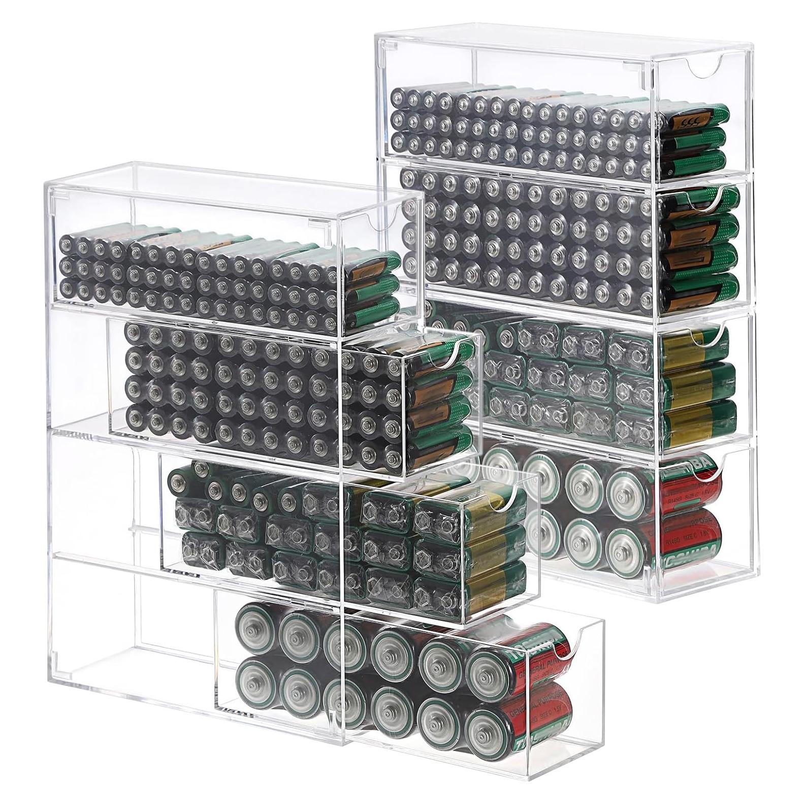 Organizador de Baterías BTSKY 2 Paquete Acrílico Transparente