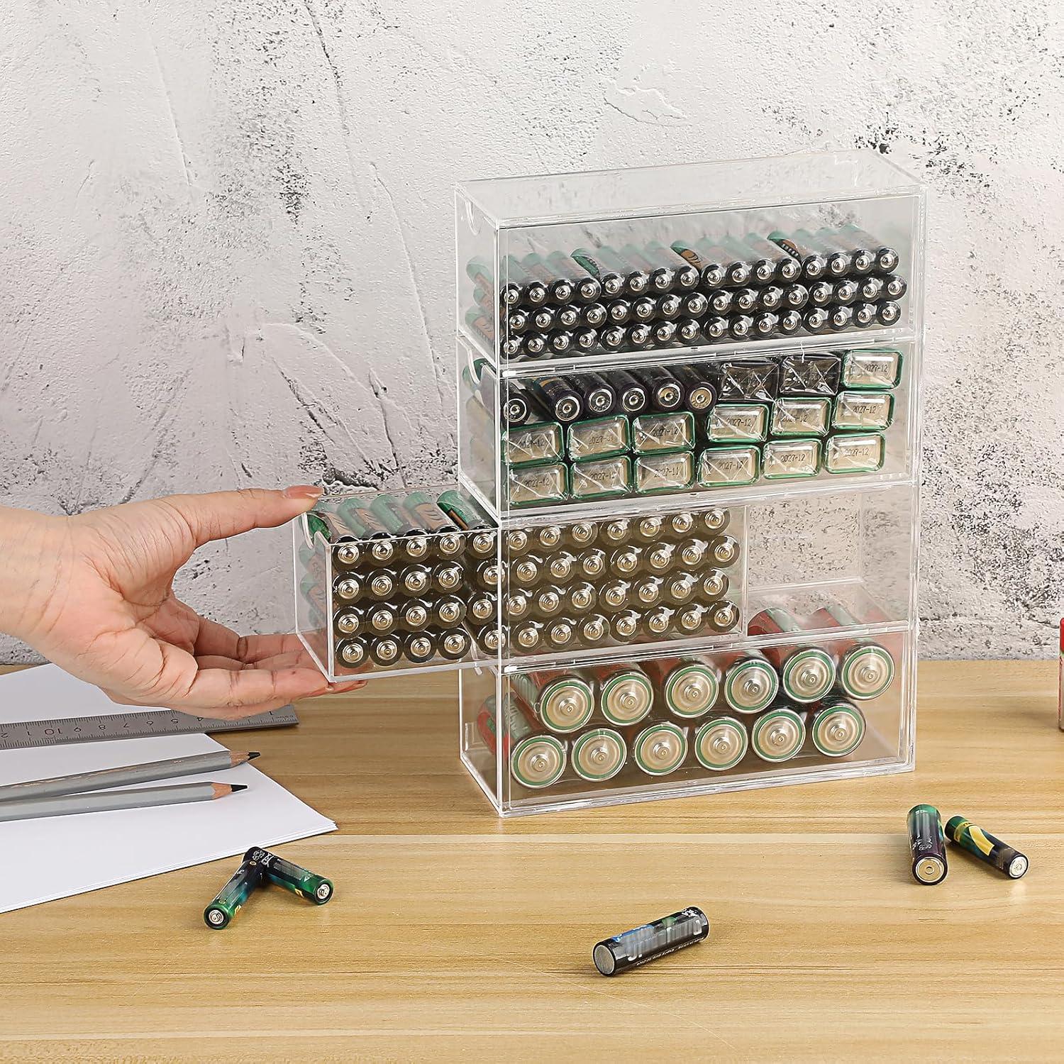 Organizador de Baterías BTSKY 2 Paquete Acrílico Transparente