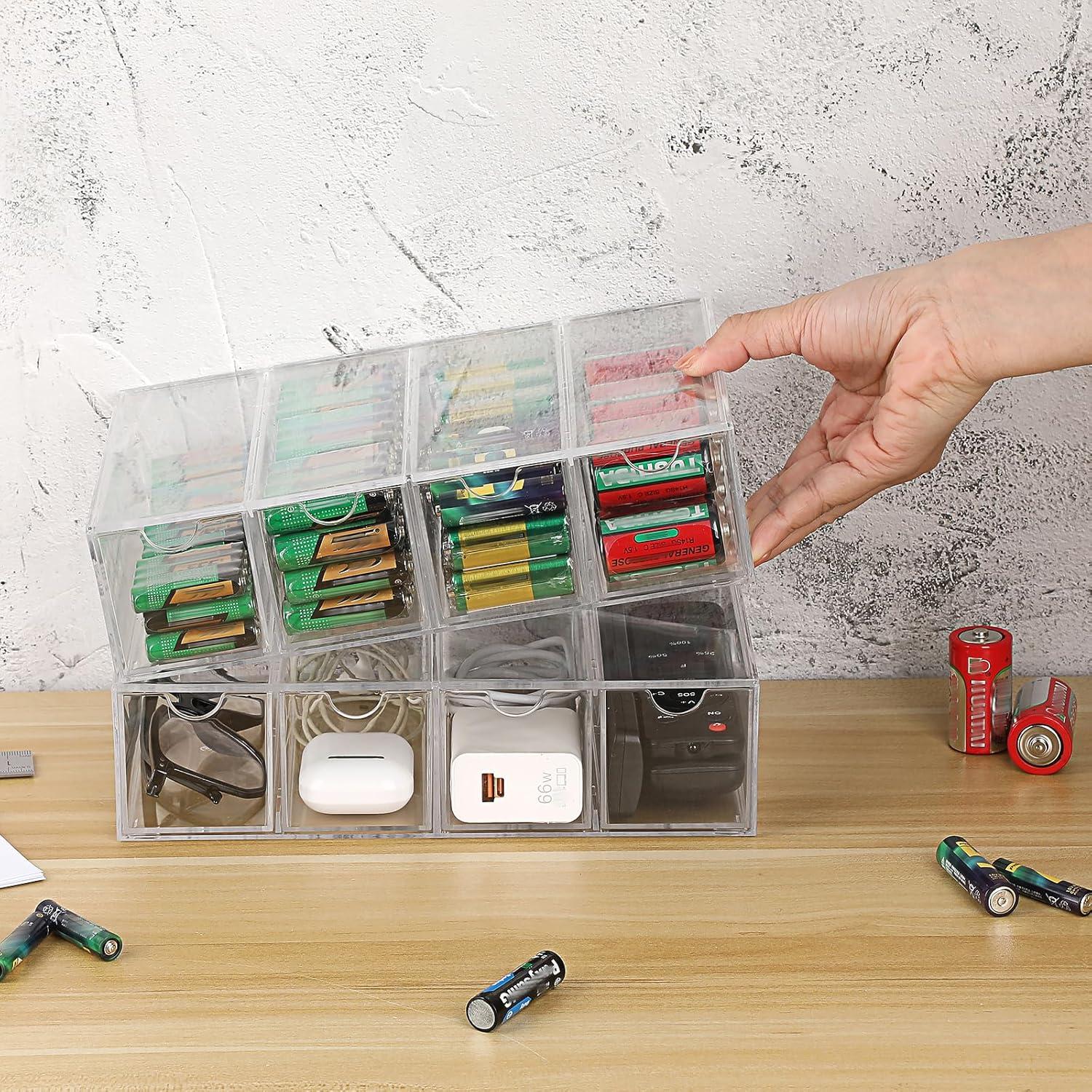 Organizador de Baterías BTSKY 2 Paquete Acrílico Transparente