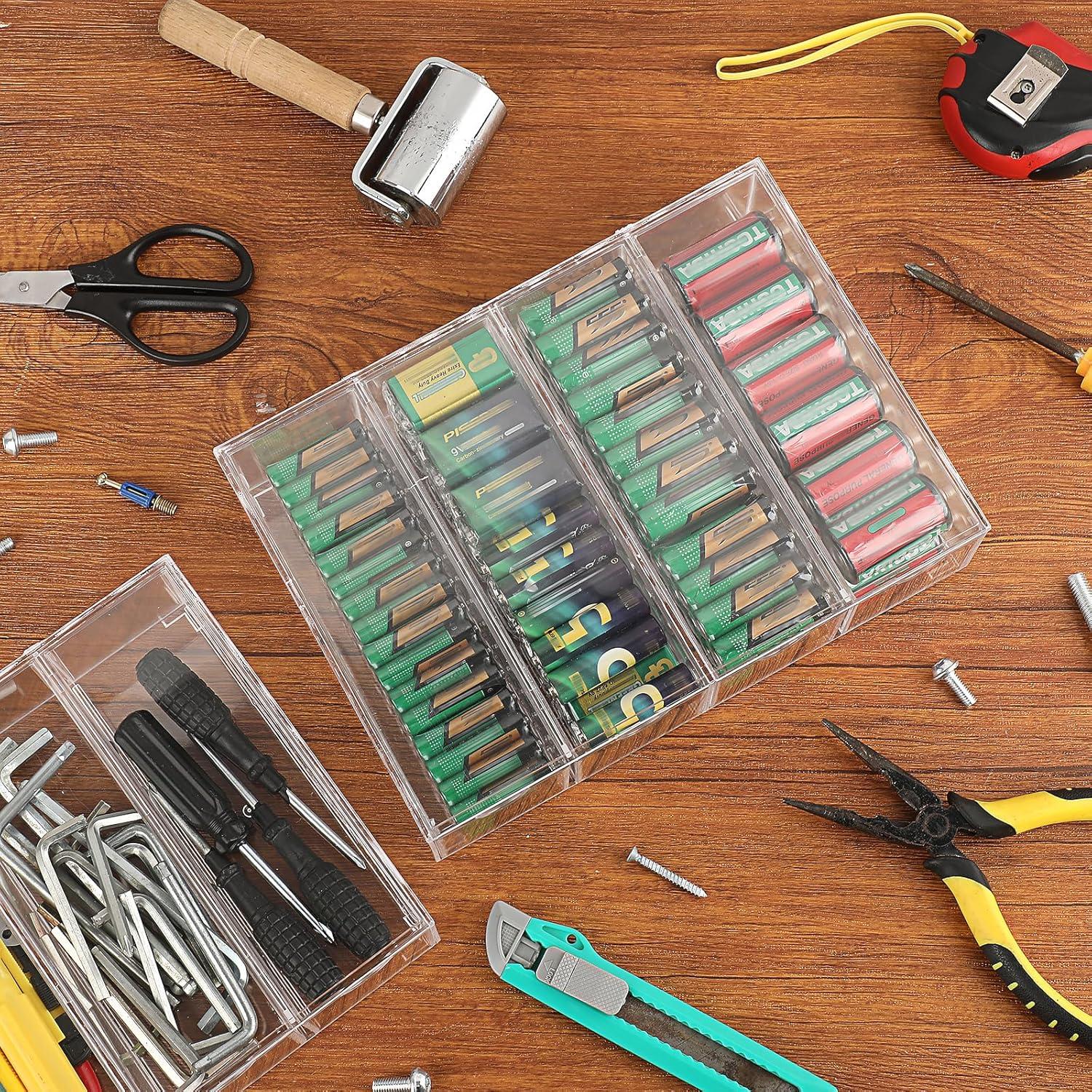 Organizador de Baterías BTSKY 2 Paquete Acrílico Transparente