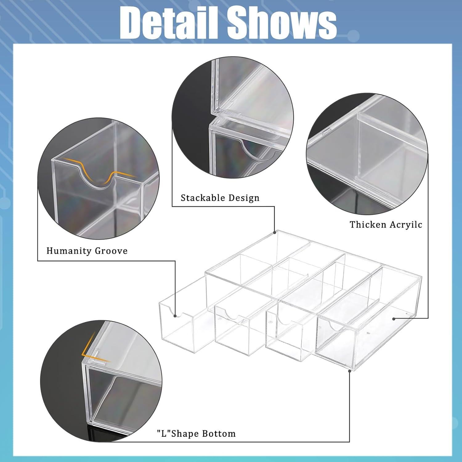 Organizador de Baterías BTSKY 2 Paquete Acrílico Transparente
