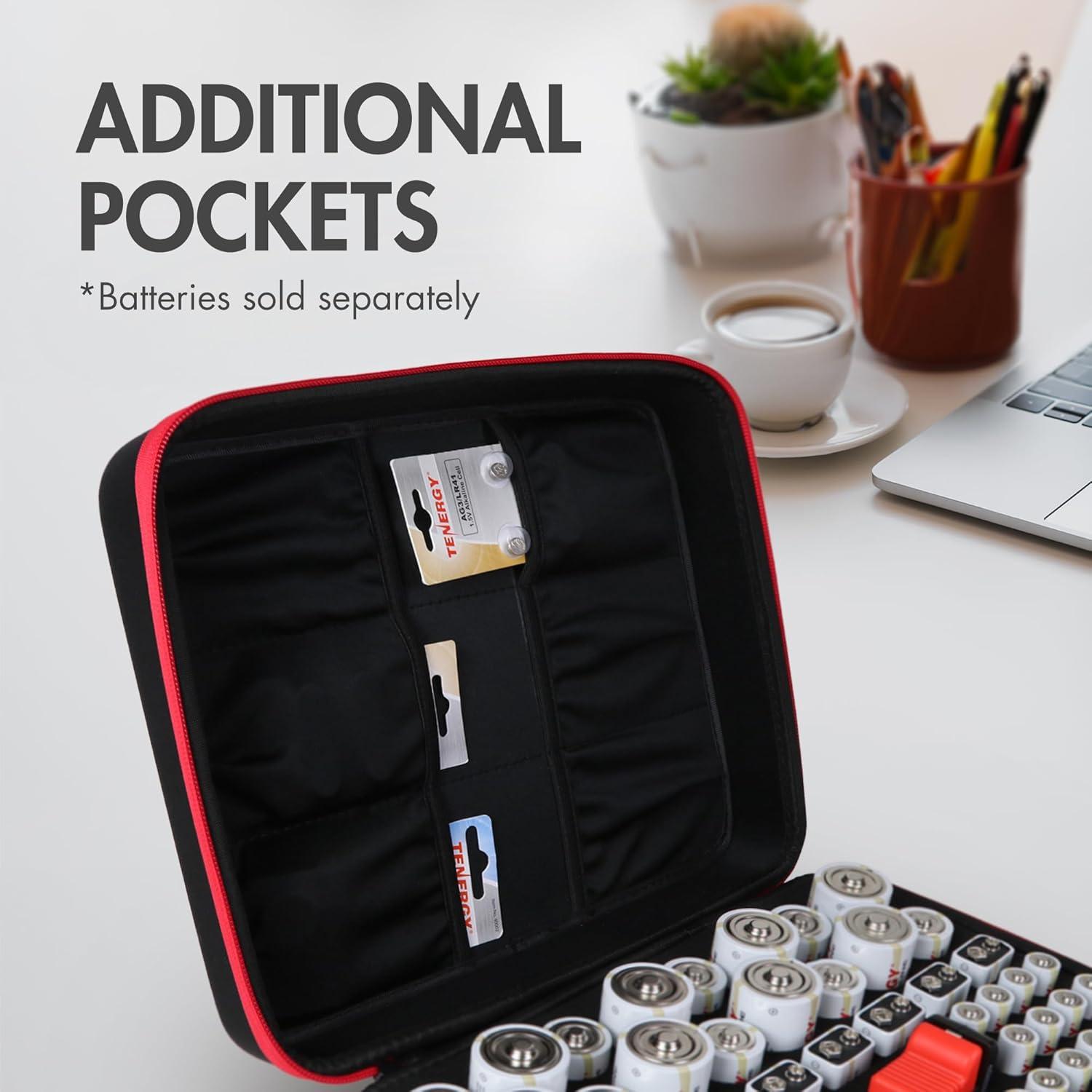 Organizador de Baterías Tenergy con Probador, Almacena 120 Baterías