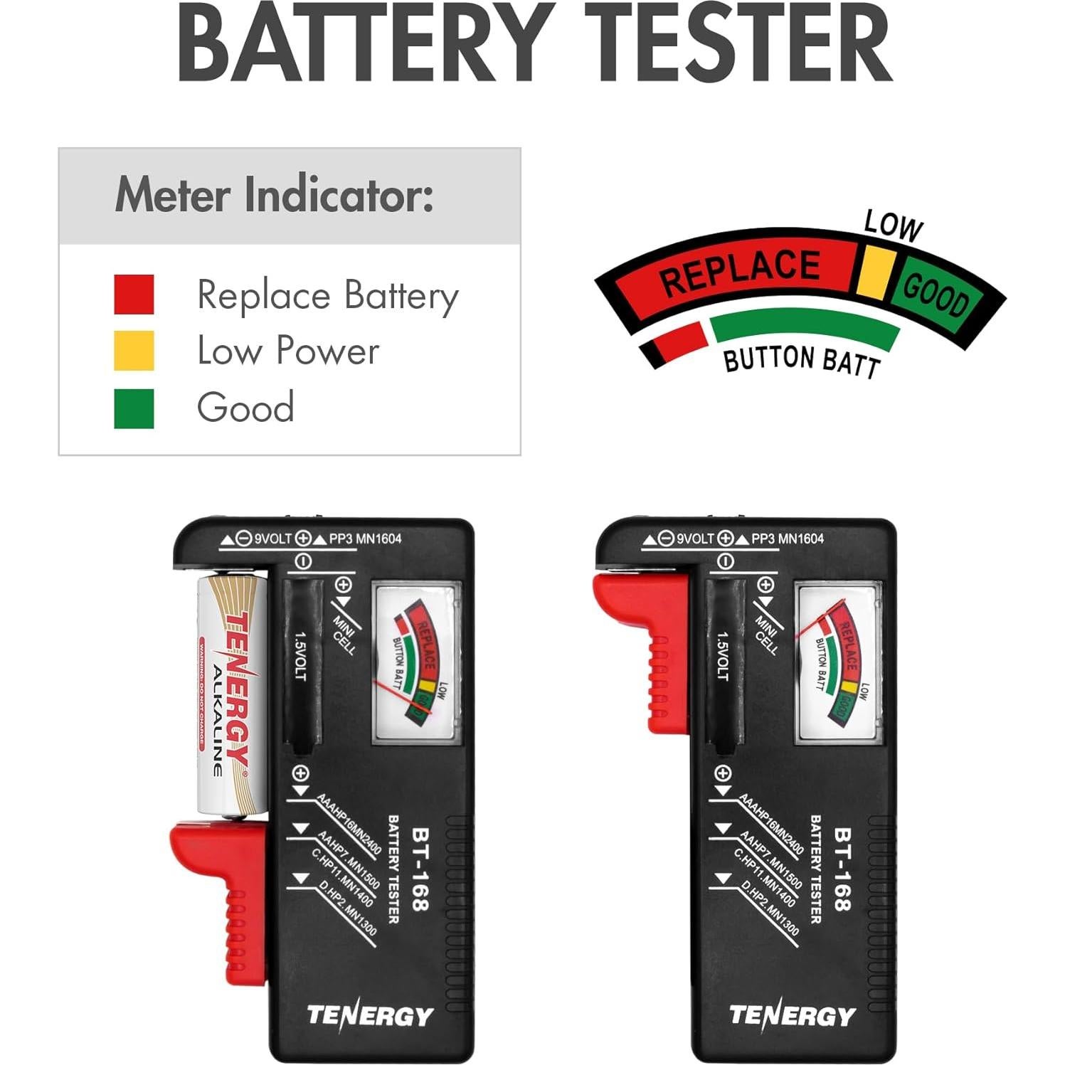 Organizador de Baterías Tenergy con Probador, Almacena 120 Baterías