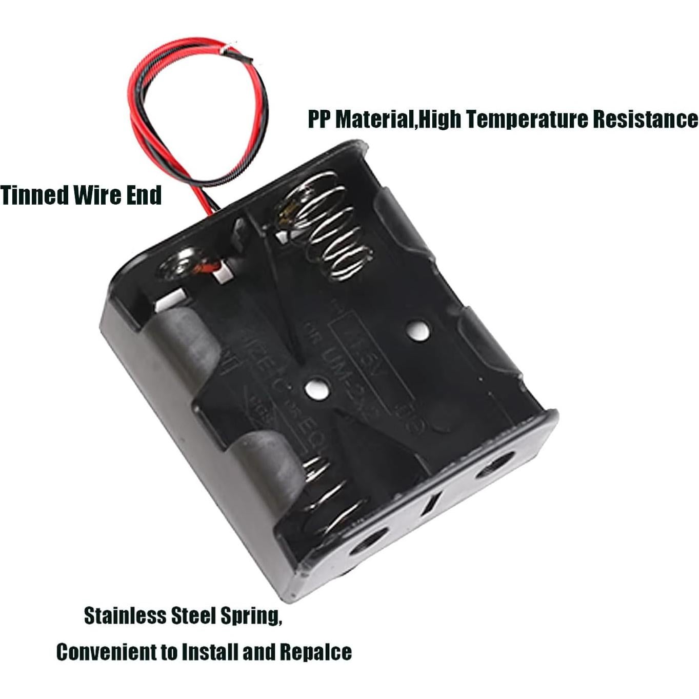 Soporte de Batería C HRSYYL 2 Piezas con Cable 1.5V