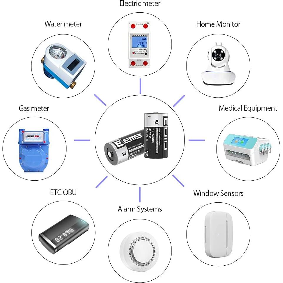 Batería de Litio C EEMB ER26500 3.6V 9000mAh 4-Pack