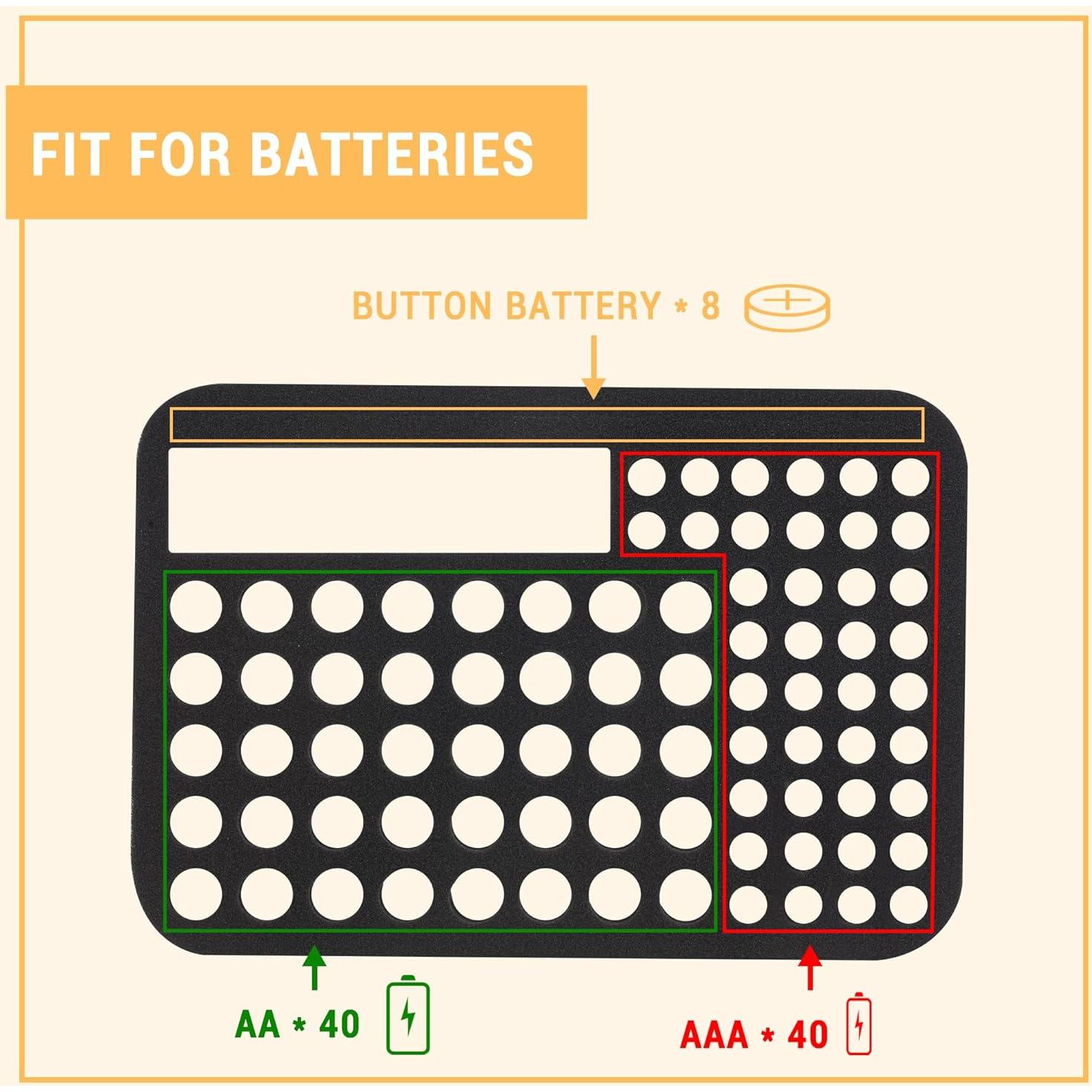 Estuche Organizador de Baterías Stukcaze con Probador - Negro/Naranja