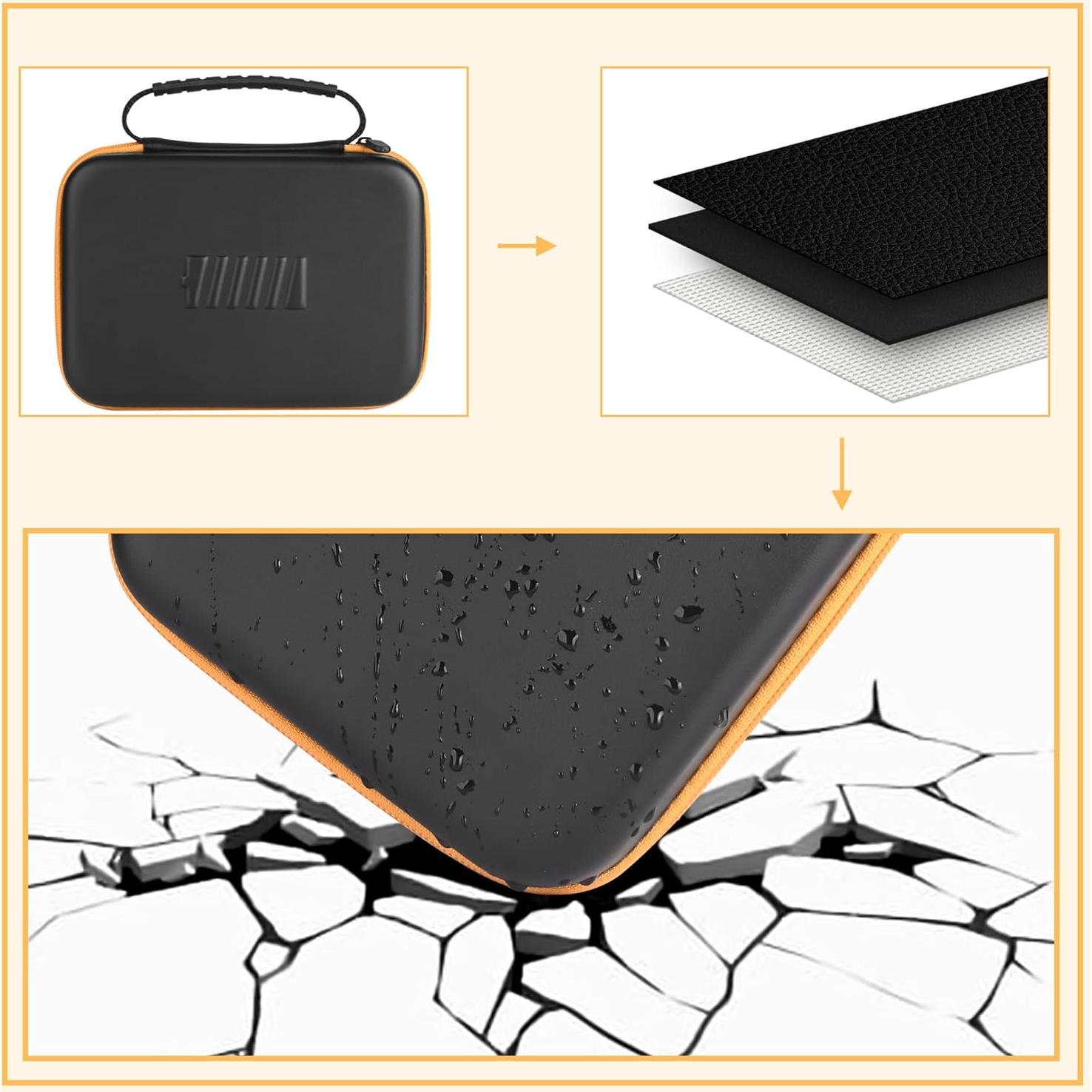 Estuche Organizador de Baterías Stukcaze con Probador - Negro/Naranja