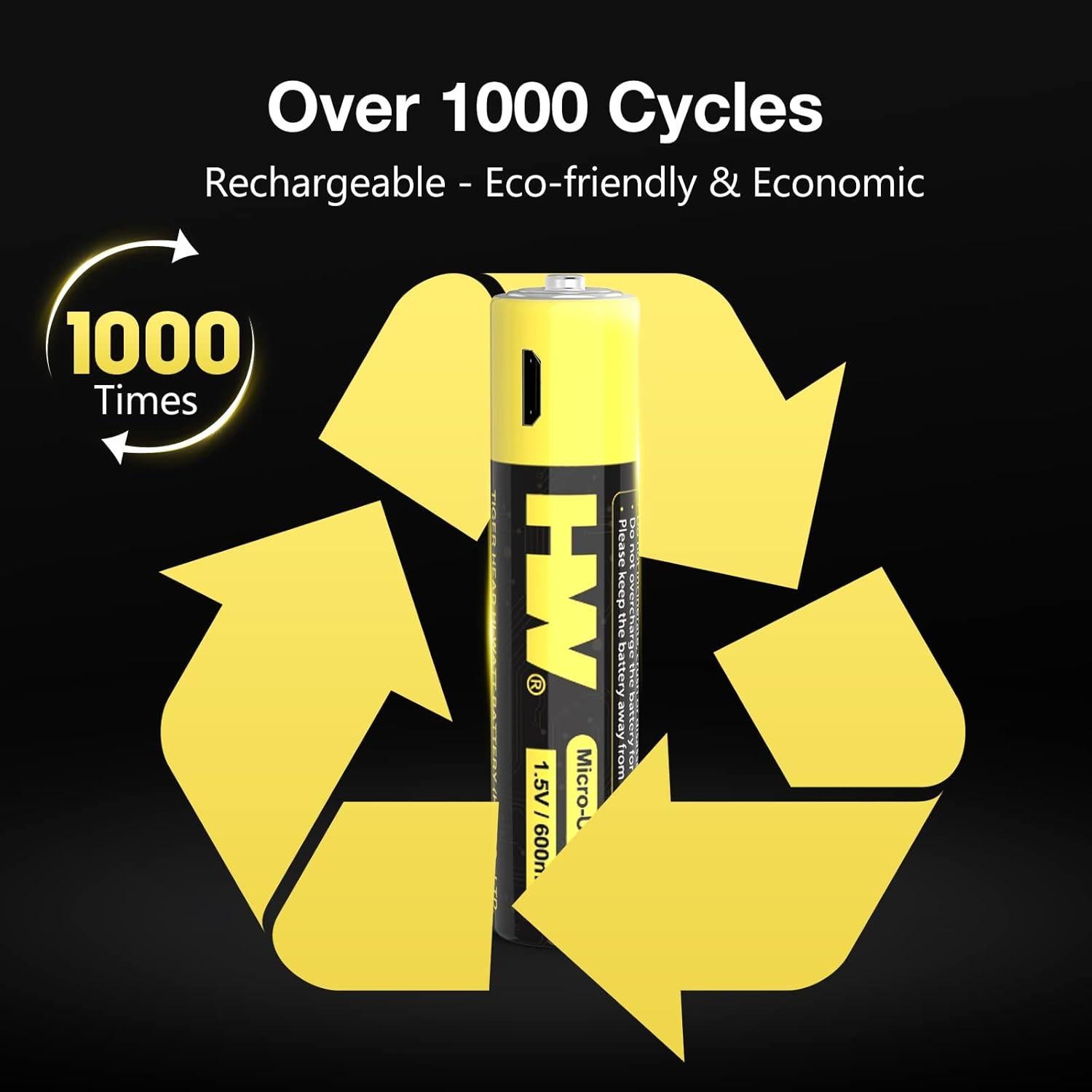 Baterías Recargables AAA Li-ion HW 600mWh con Cargador USB