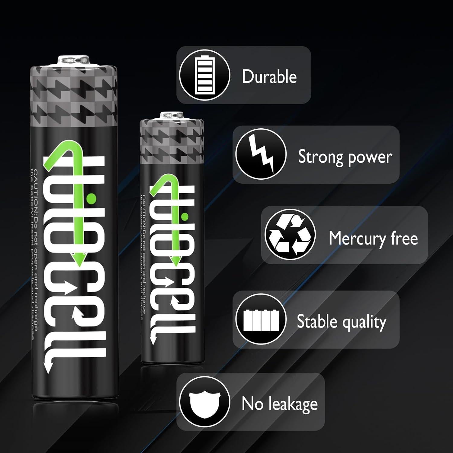 Paquete de 48 Pilas AA y AAA Hilocell, Larga Duración 10 Años