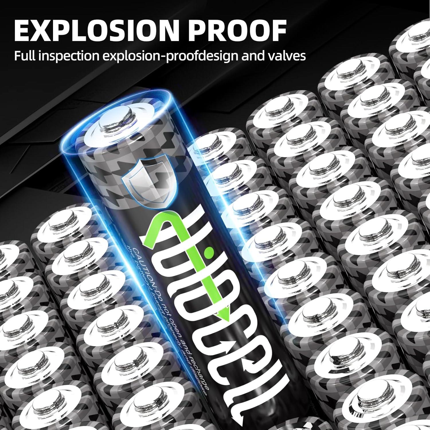 Paquete de 48 Pilas AA y AAA Hilocell, Larga Duración 10 Años