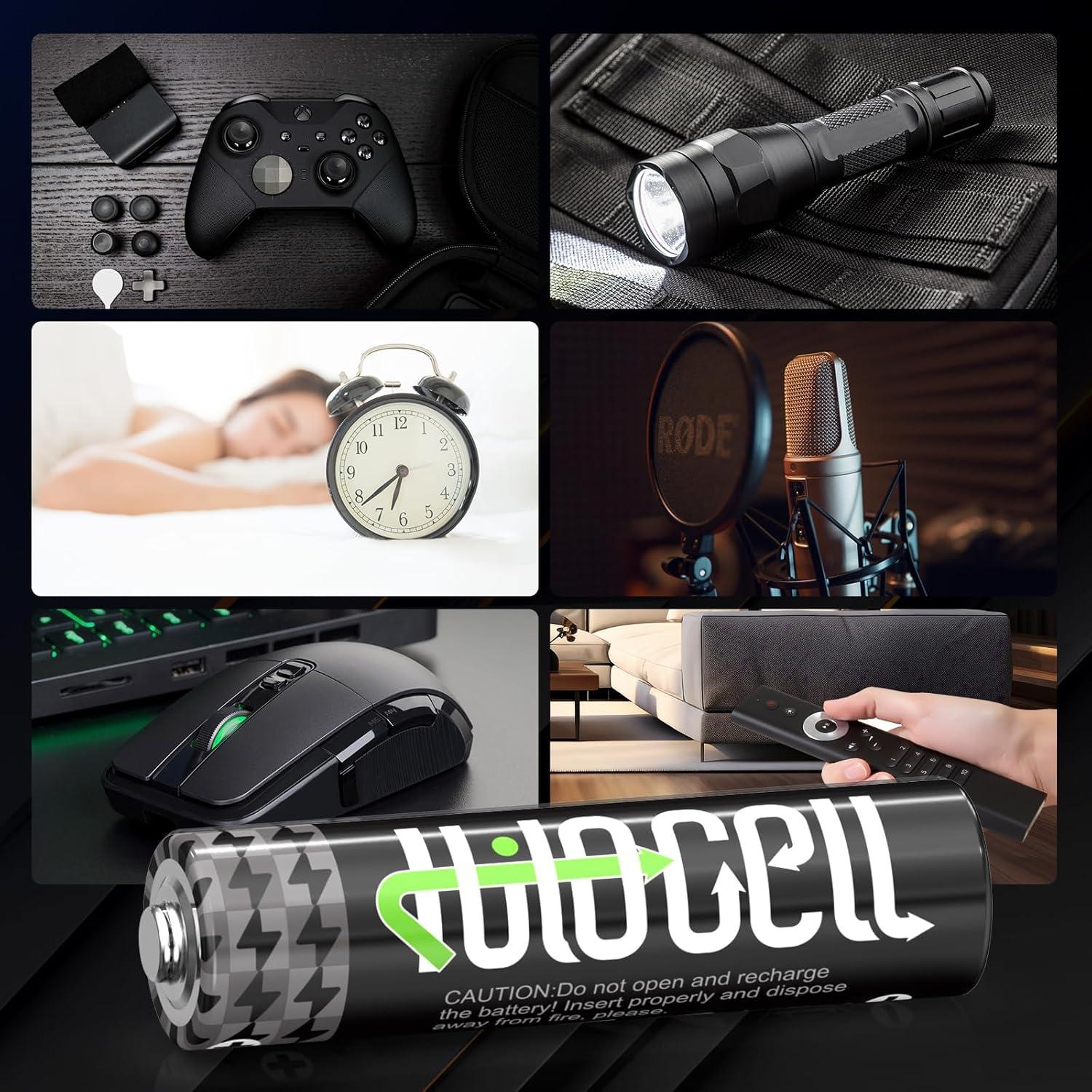 Paquete de 48 Pilas AA y AAA Hilocell, Larga Duración 10 Años