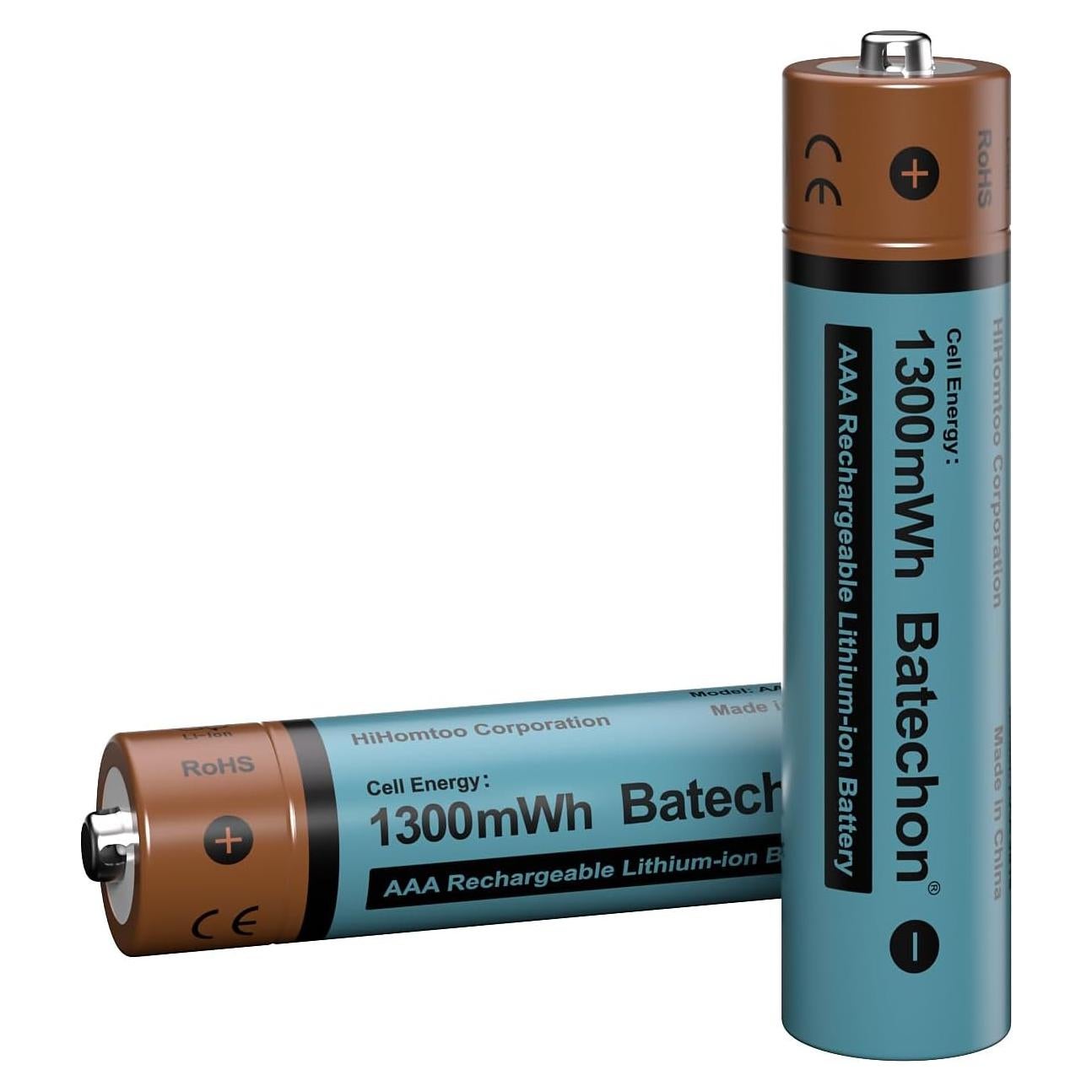 Baterías Recargables AAA Batechon 1.5V 1300mWh 2 Piezas