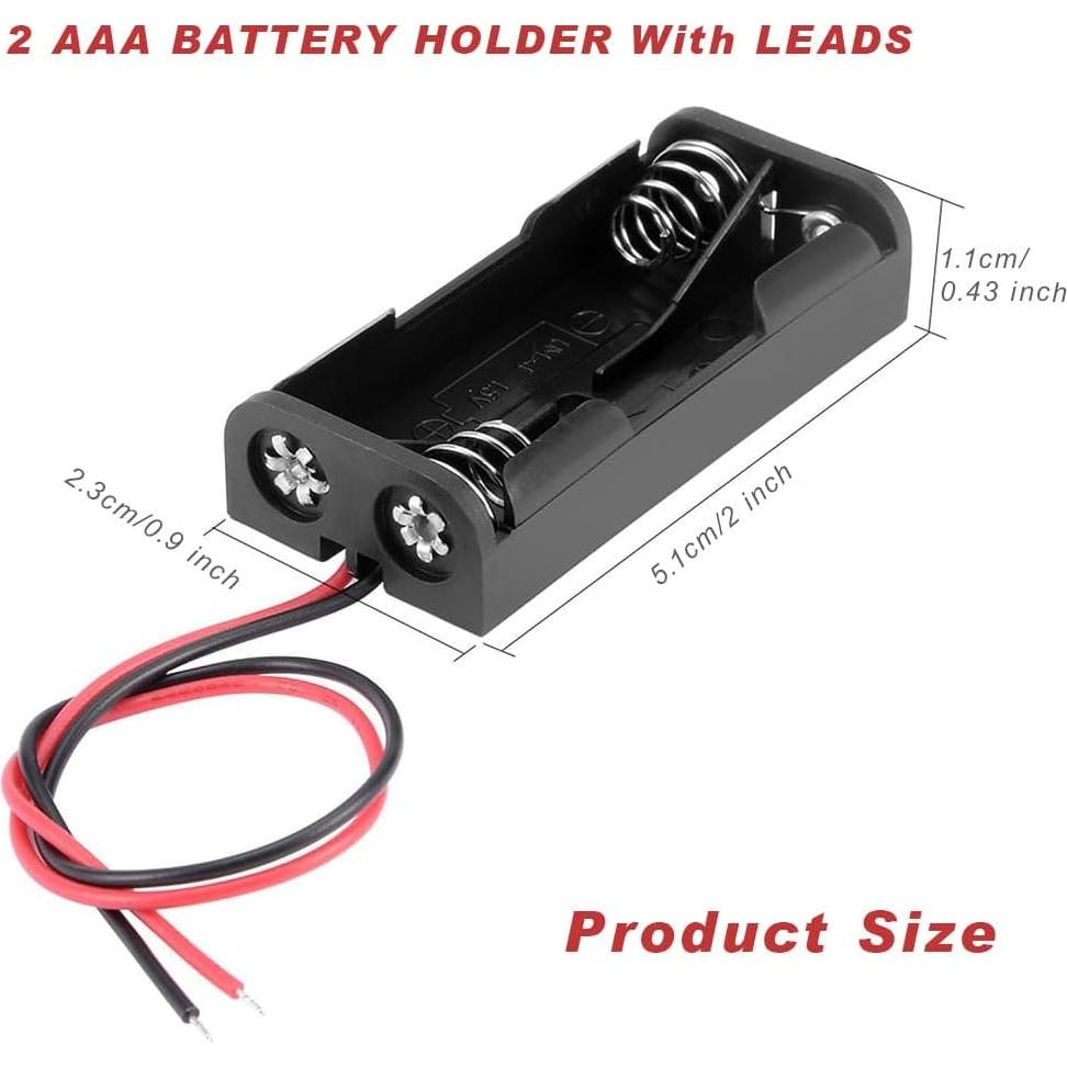 Soporte de Batería AAA JWISLAND con Cables para 2 Celdas