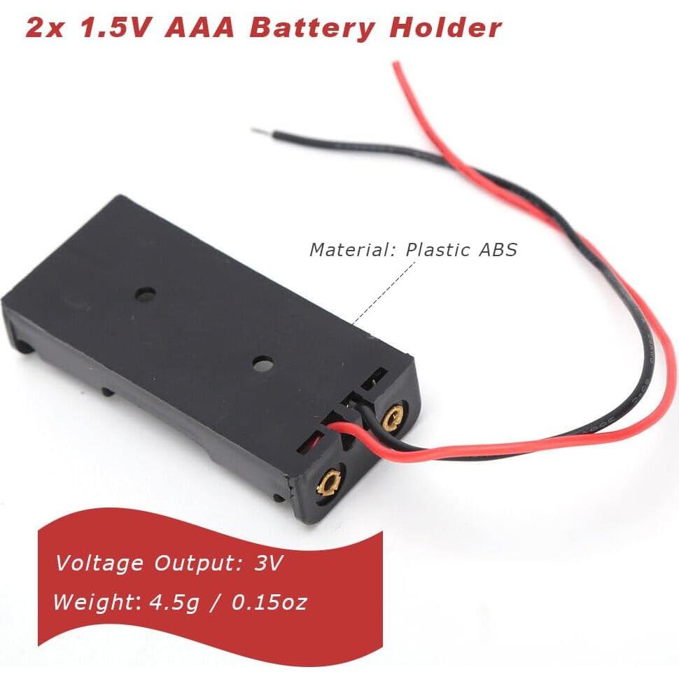 Soporte de Batería AAA JWISLAND con Cables para 2 Celdas