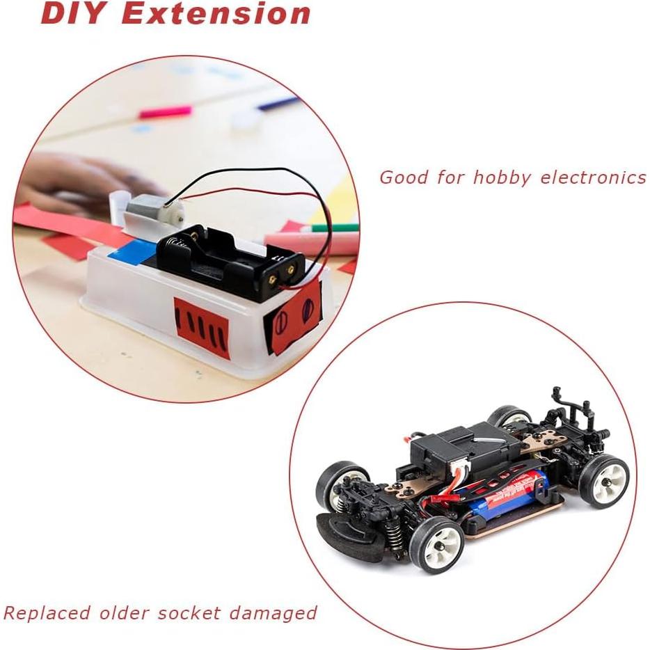 Soporte de Batería AAA JWISLAND con Cables para 2 Celdas