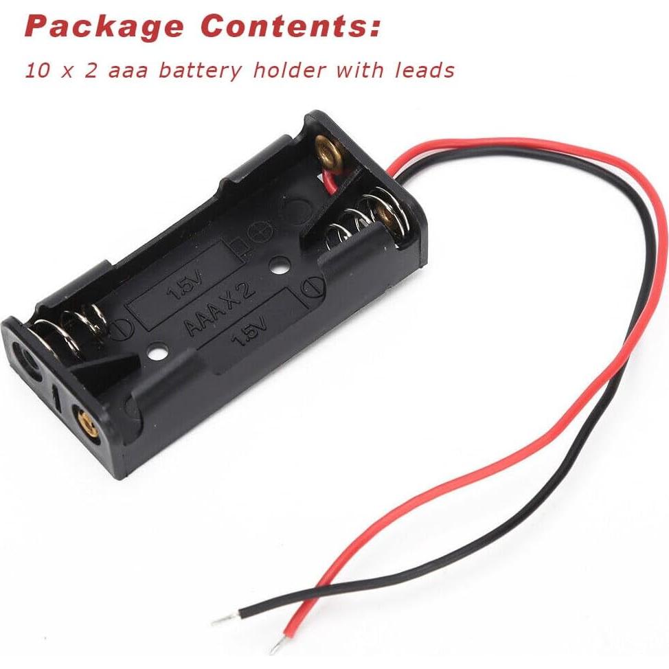 Soporte de Batería AAA JWISLAND con Cables para 2 Celdas