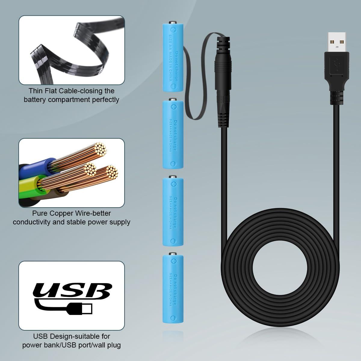 Cable de Alimentación USB a DC Lenink para Baterías AA/AAA