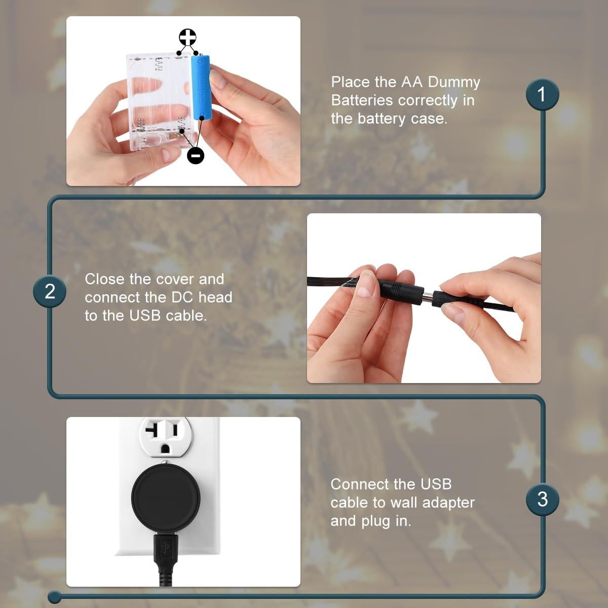 Cable de Alimentación USB a DC Lenink para Baterías AA/AAA