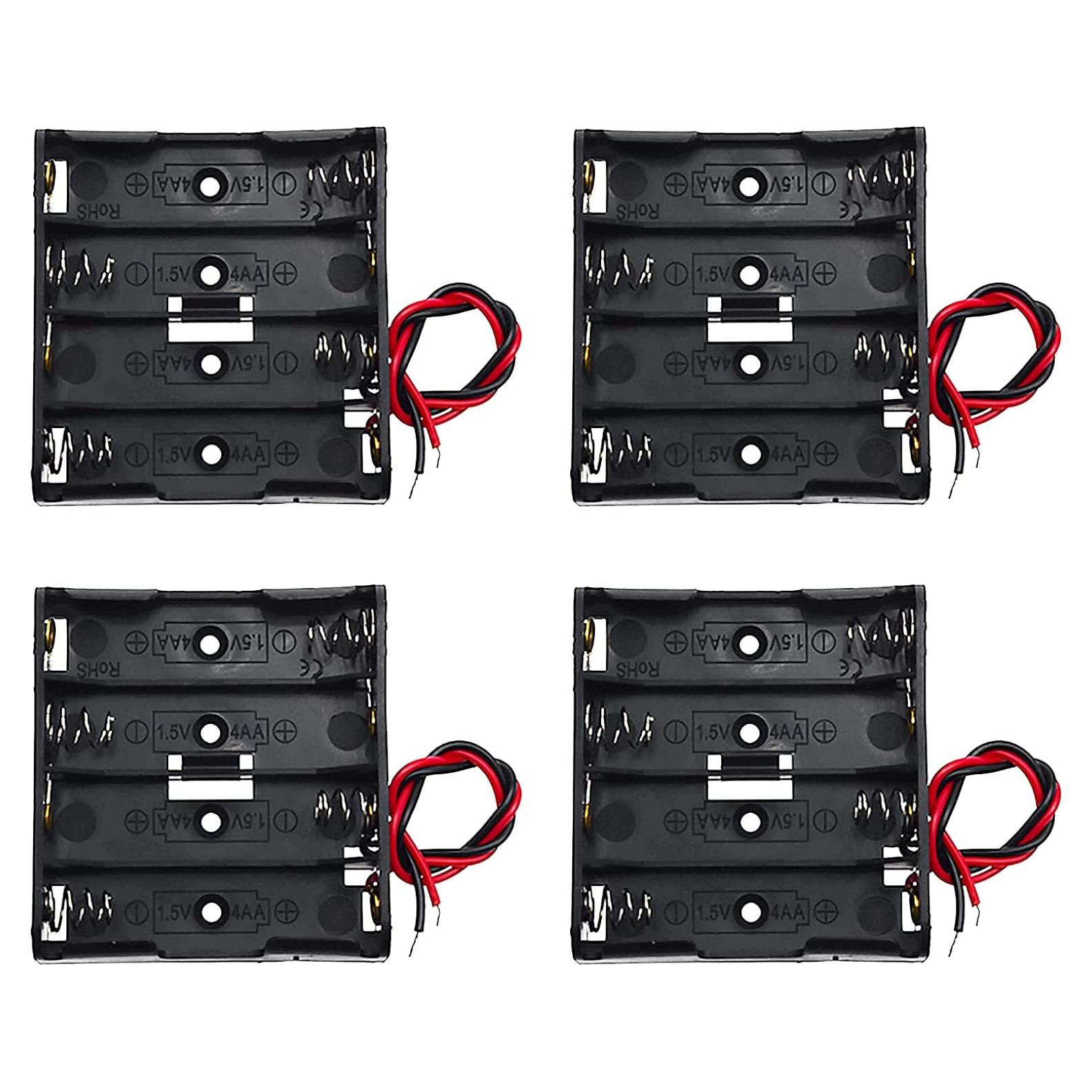 Soporte de Batería AA QTEATAK 4 Piezas con Conector Clip