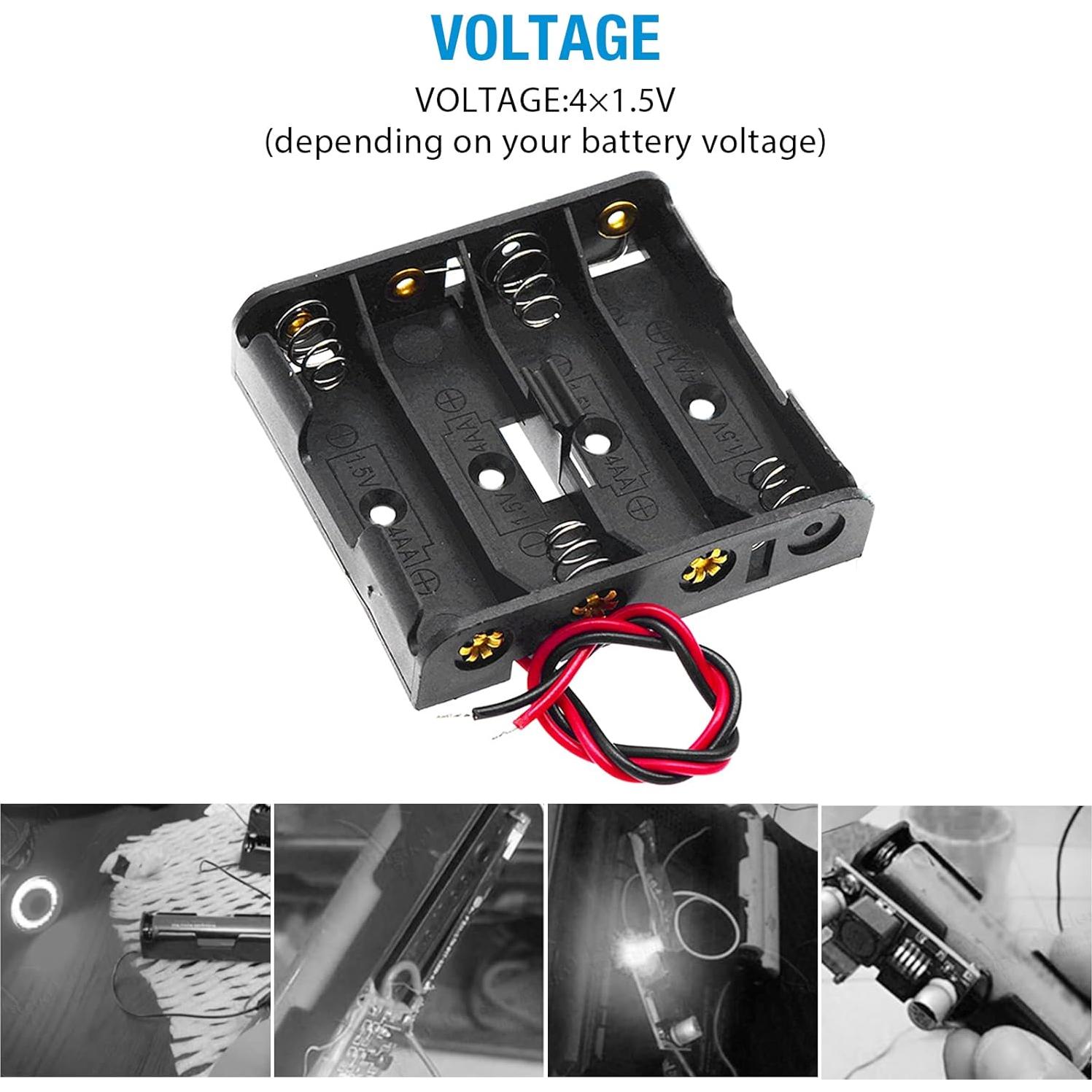 Soporte de Batería AA QTEATAK 4 Piezas con Conector Clip