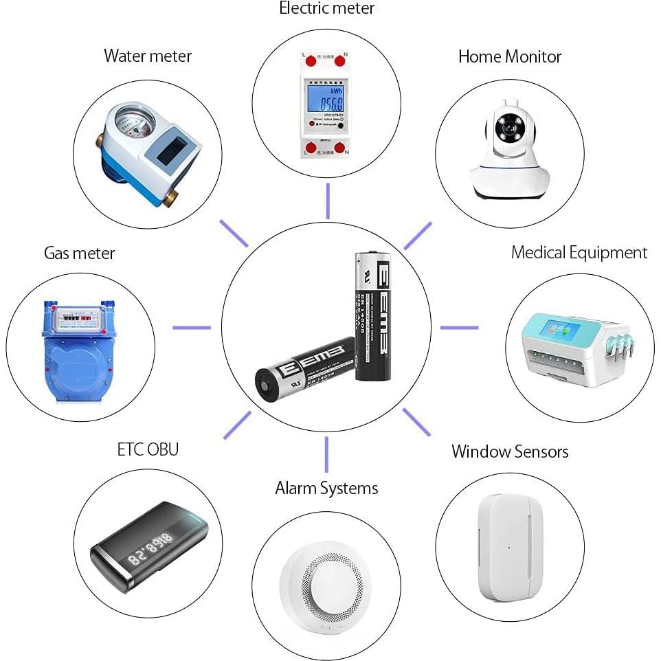 Batería de Litio EEMB ER14505 AA 3.6V 2700mAh 4 Pack