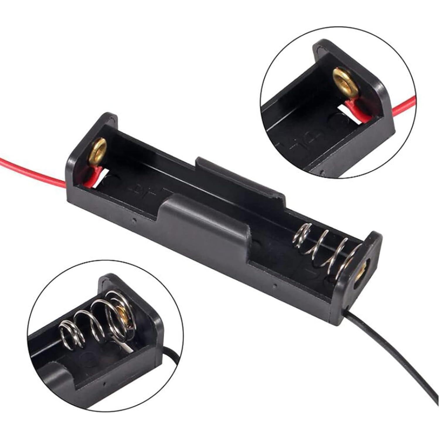 20 Soportes de Batería AA con Cable AEDIKO 1 Slot 1.5V