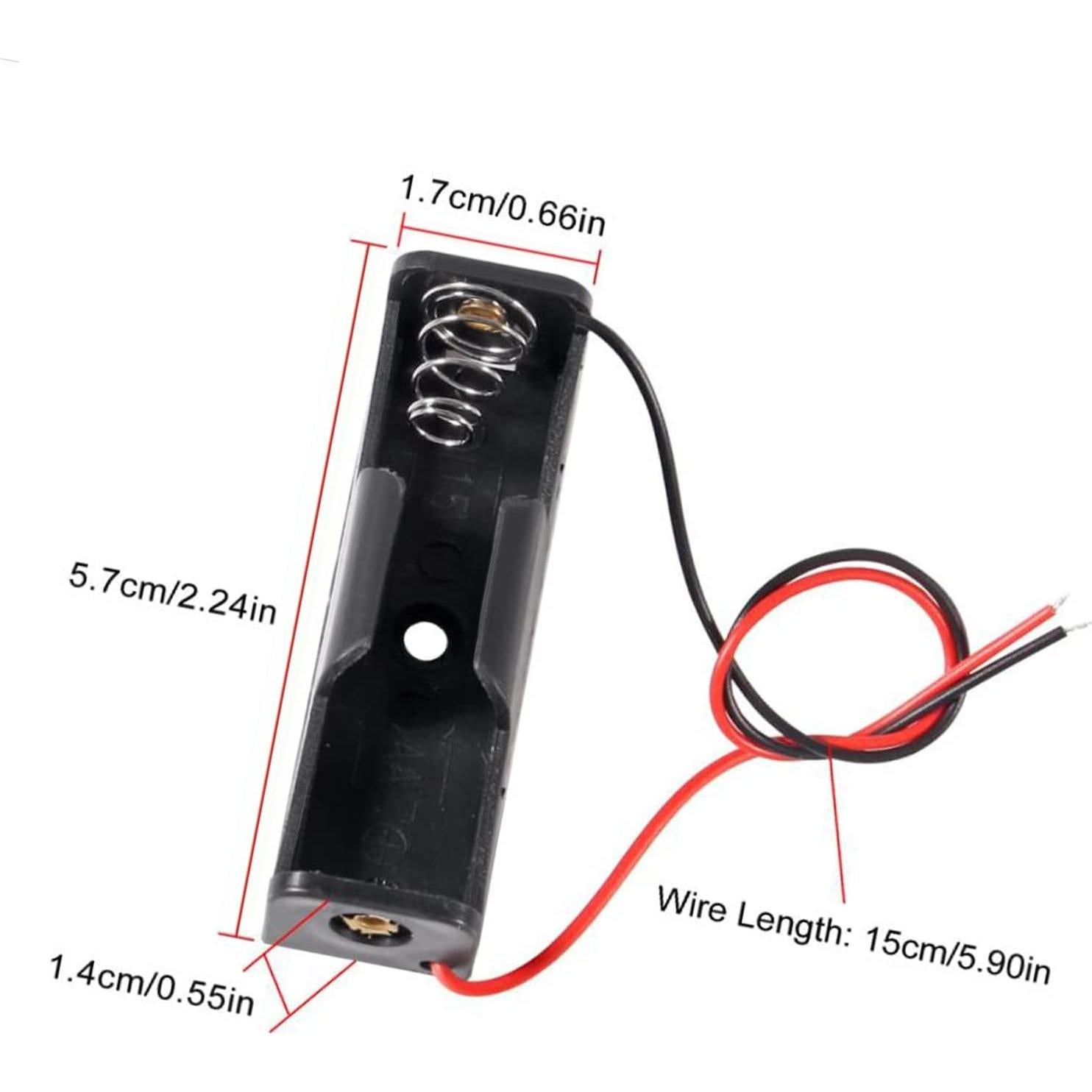 20 Soportes de Batería AA con Cable AEDIKO 1 Slot 1.5V