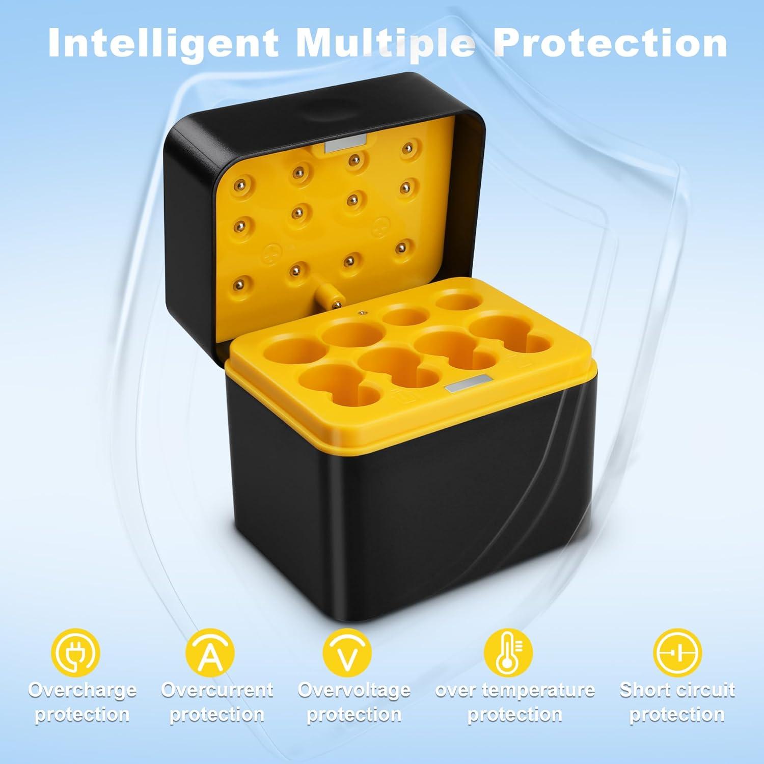 Cargador de Baterías Recargables AA AAA WONKEGONKE 12 Bahías