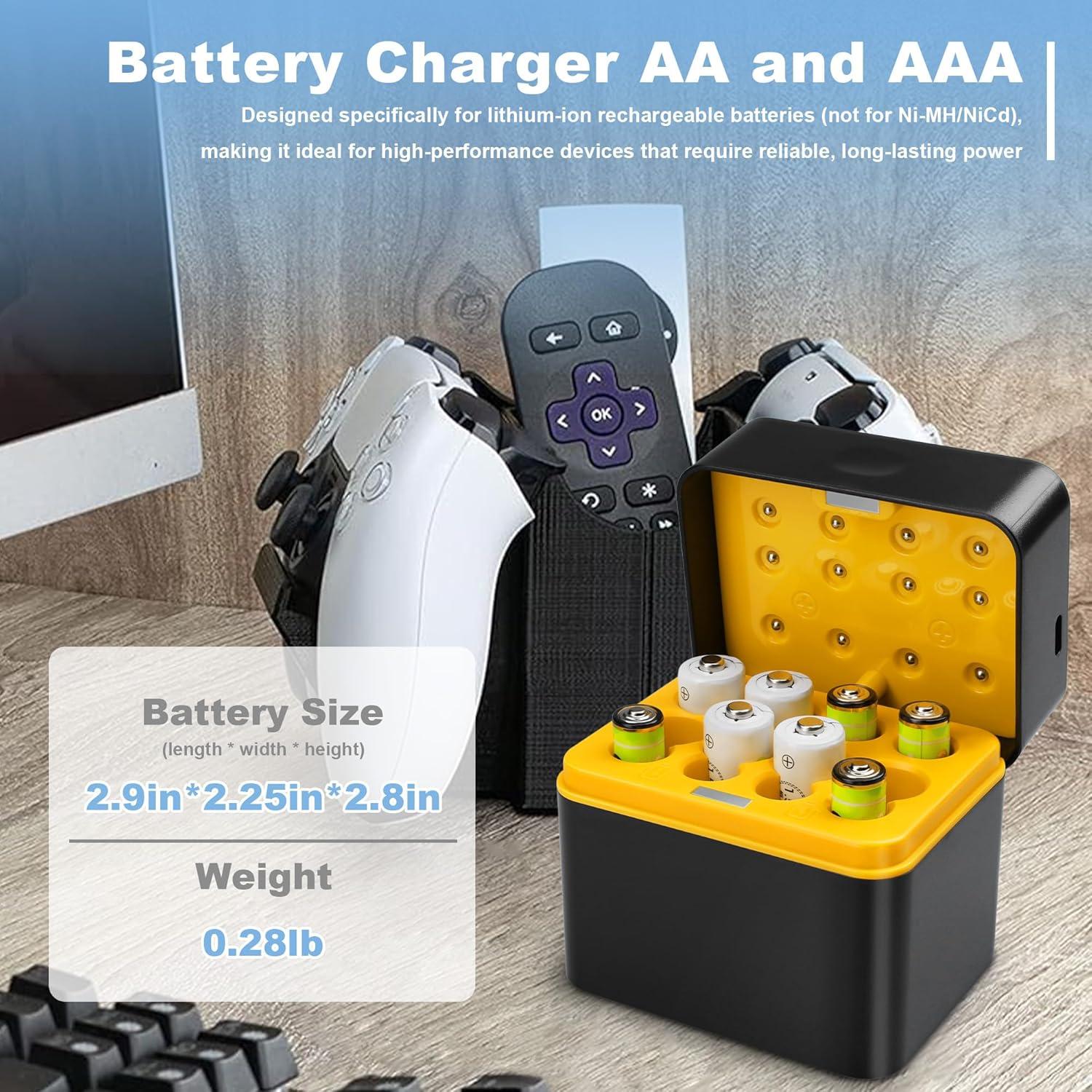 Cargador de Baterías Recargables AA AAA WONKEGONKE 12 Bahías