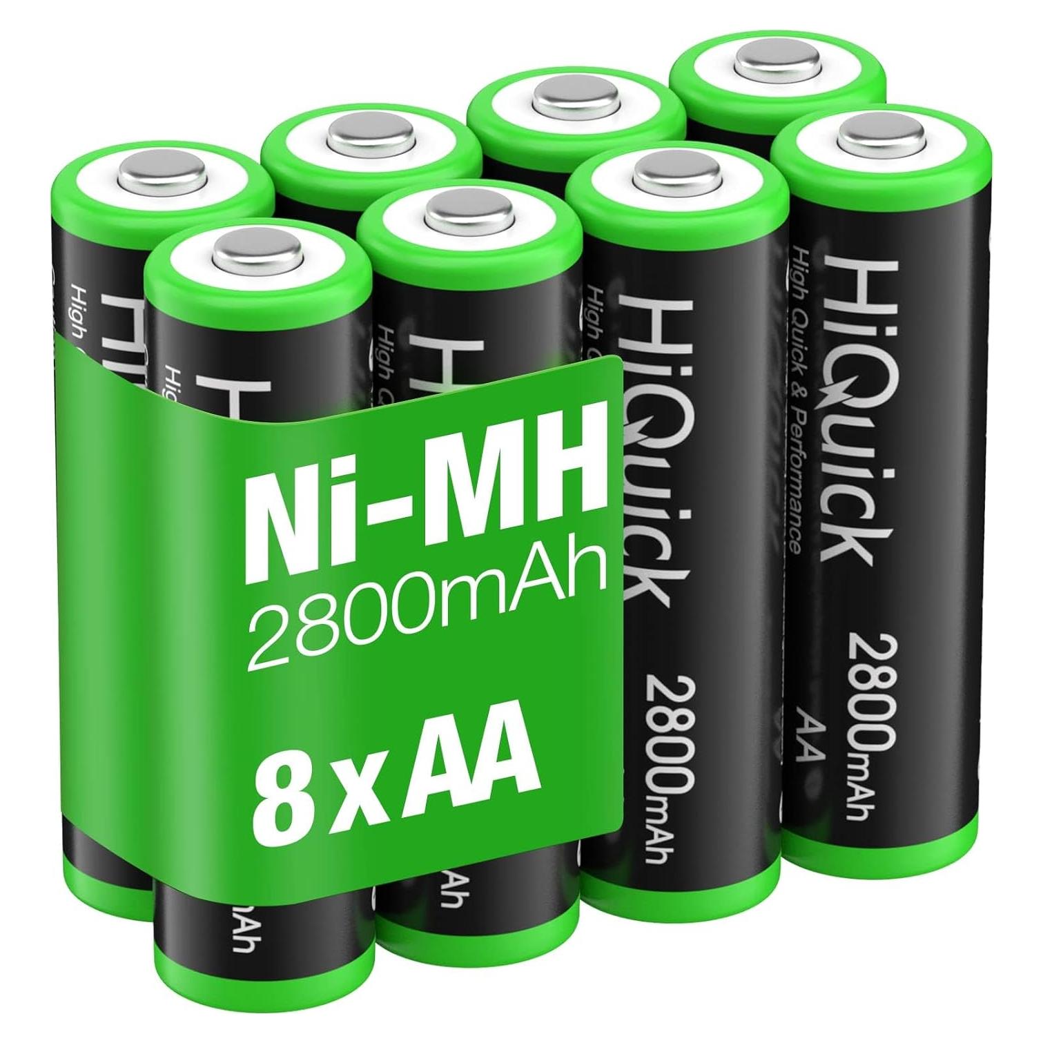 Baterías Recargables AA HiQuick 2800mAh 8 Piezas 1.2V